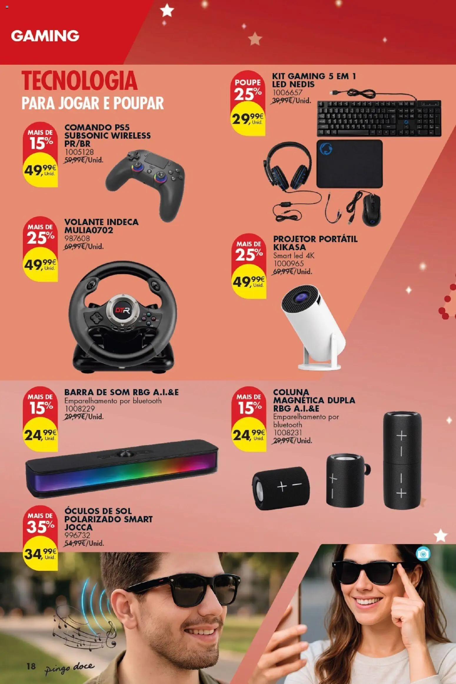 Pingo Doce Folheto Bazar Dia da Criança │ válido de 19.05.2026 | Página: 18 | Produtos: Óculos, Óculos de sol, Projetor, Soundbar