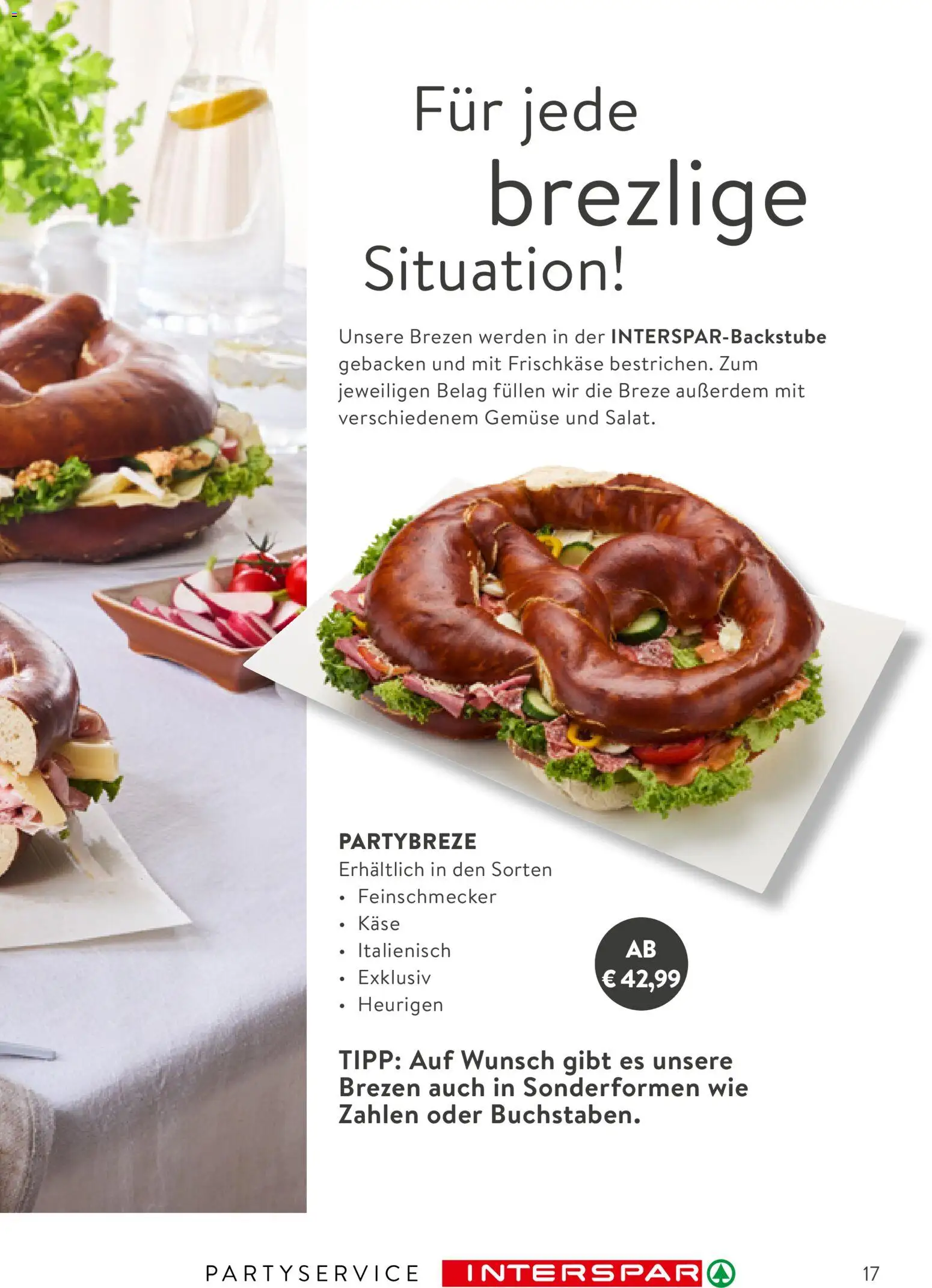 Interspar Party Service gültig ab 26.01.2026 | Seite: 17 | Produkte: Gemüse, Käse