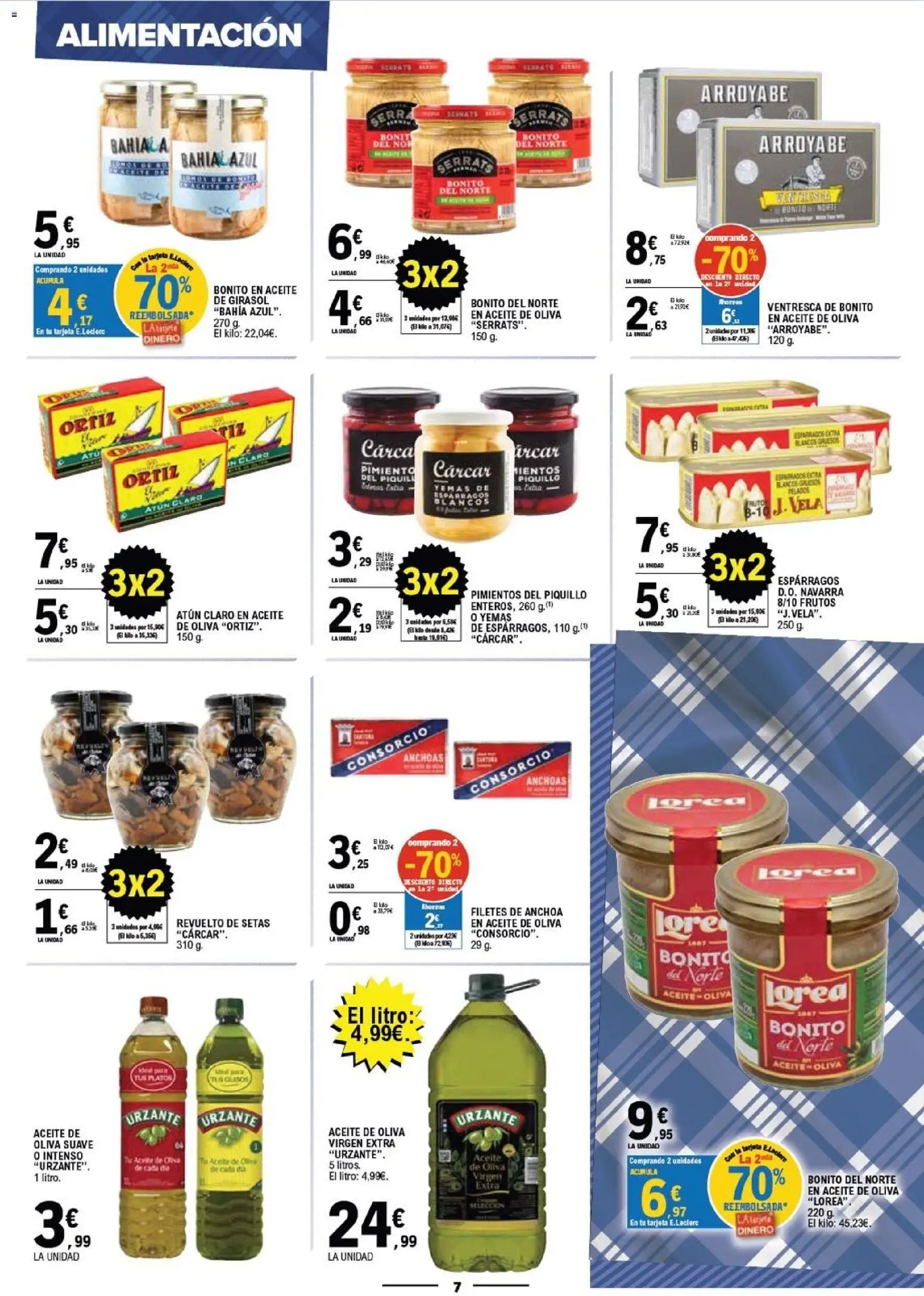 E.Leclerc Viktoria - Gasteiz │ válido desde el 22/07/2026 | Página: 7 | Productos: Aceite, Κάδος απορρυμάτων, Anchoa, Atún claro