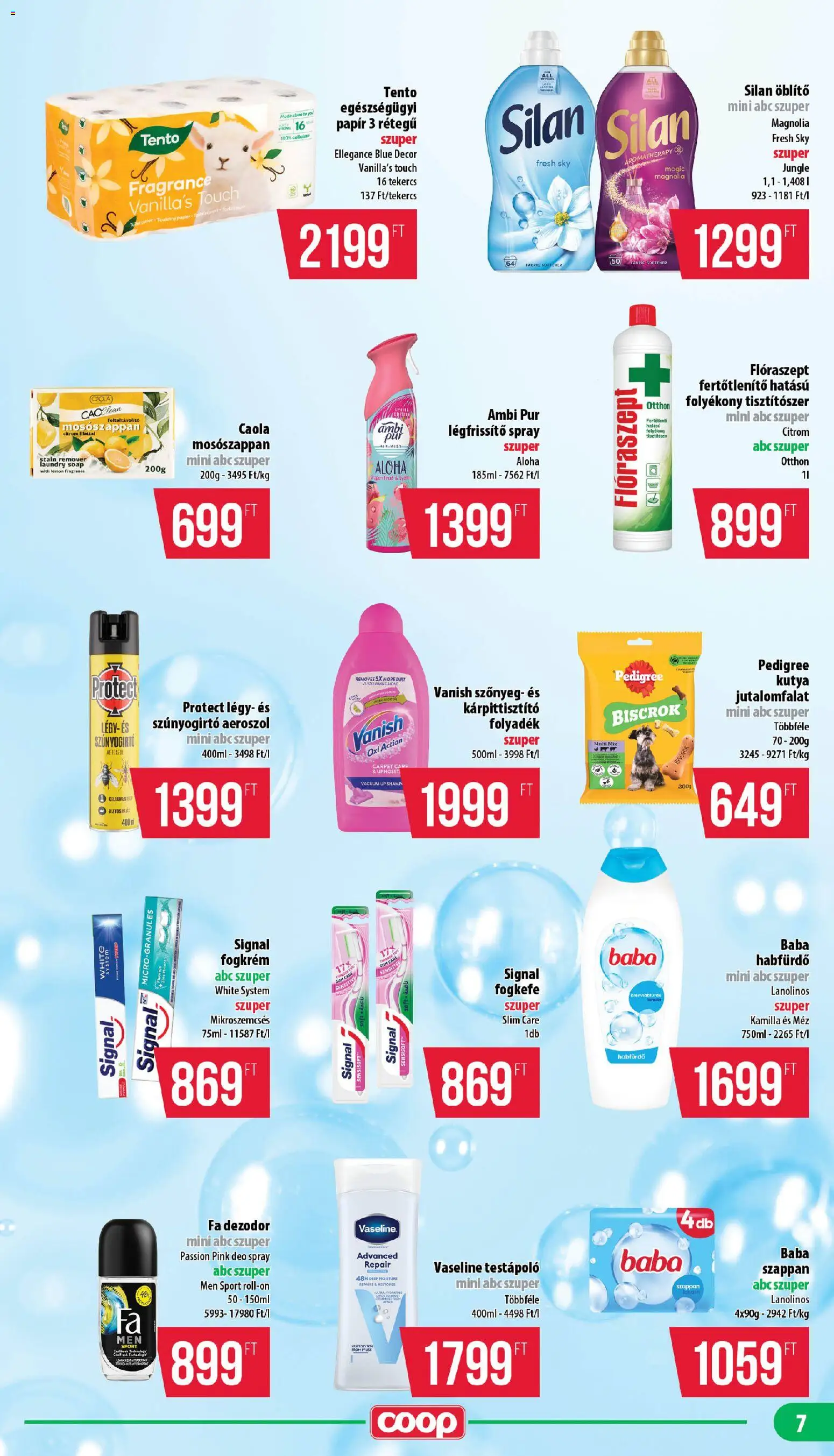 COOP akciós ujság - amely érvényes a következő dátumtól: 2026.08.13. | Oldal: 7 | Termékek: Baba fogkrém, Ambi Pur, Baba, Citrom