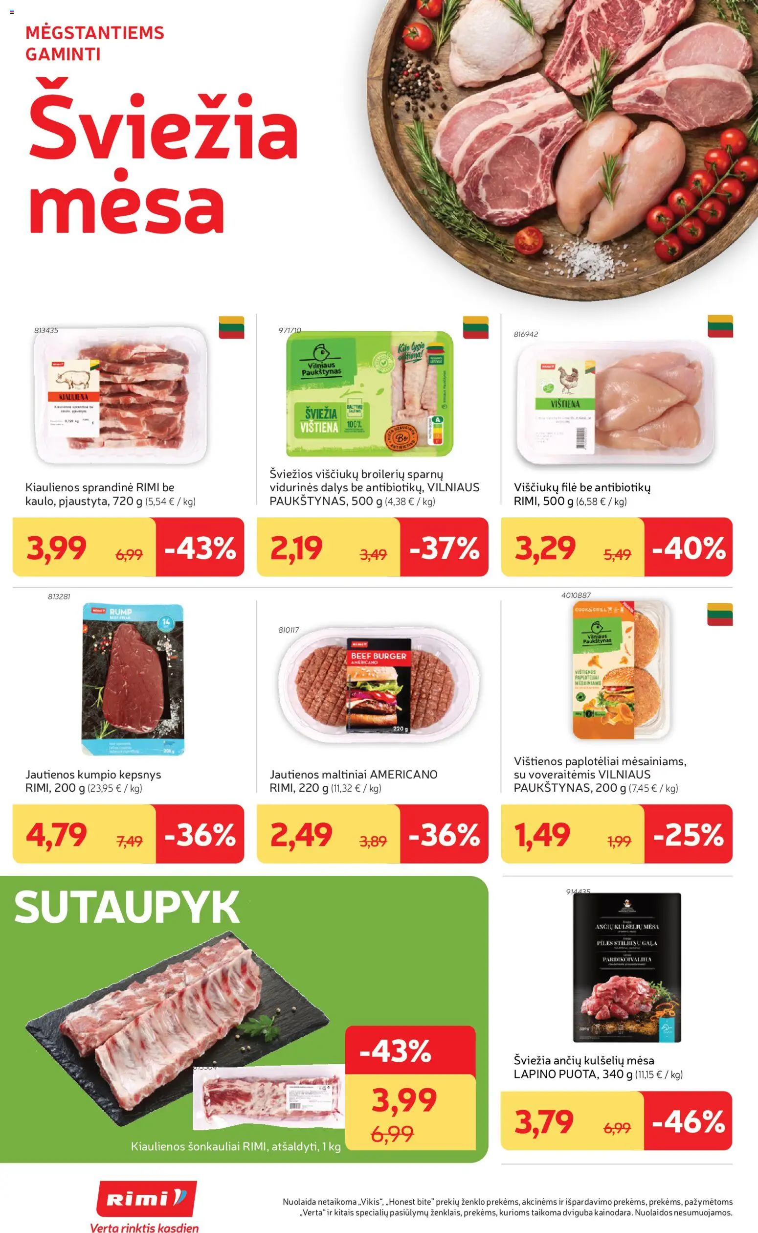 Rimi akcijos nuo 02.06.2026 | Puslapis: 12 | Prekių: Vištienos, Kiaulienos, Jautienos, Vištiena