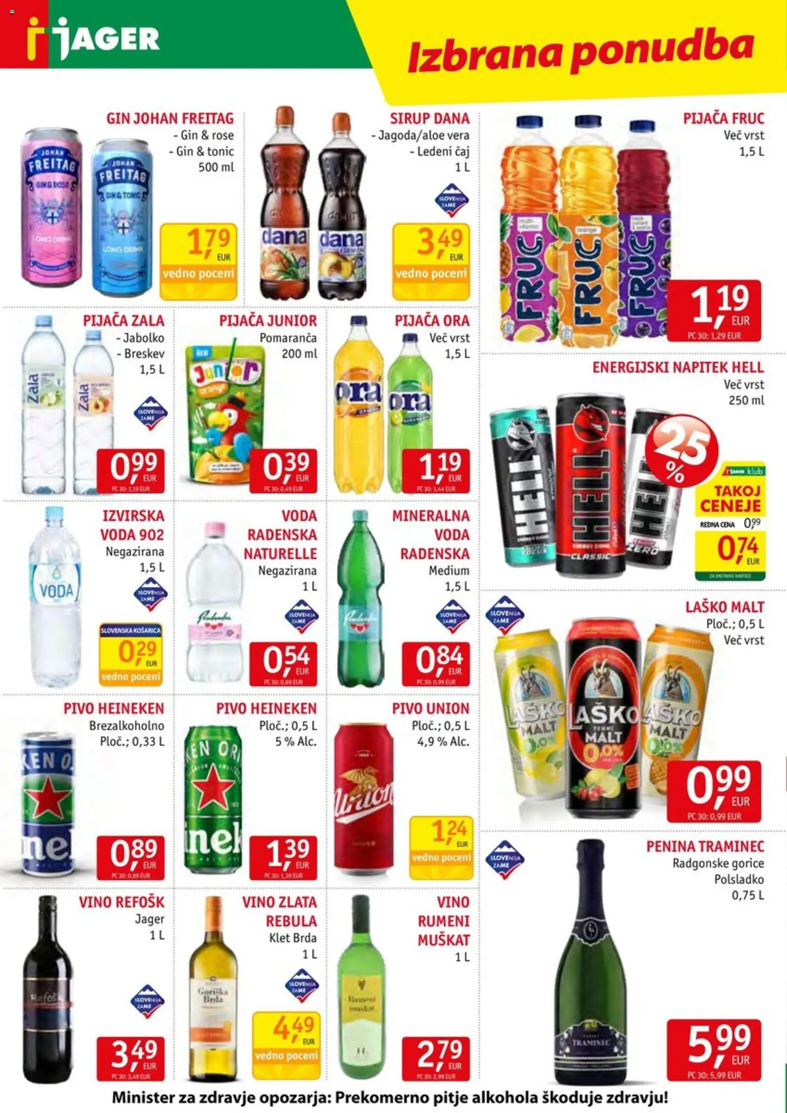 Novi Jager katalog ponudbe – veljaven od 06.05.2026 | Stran: 12 | Izdelki: Ledeni čaj, Energijski napitek, Voda, Breskev