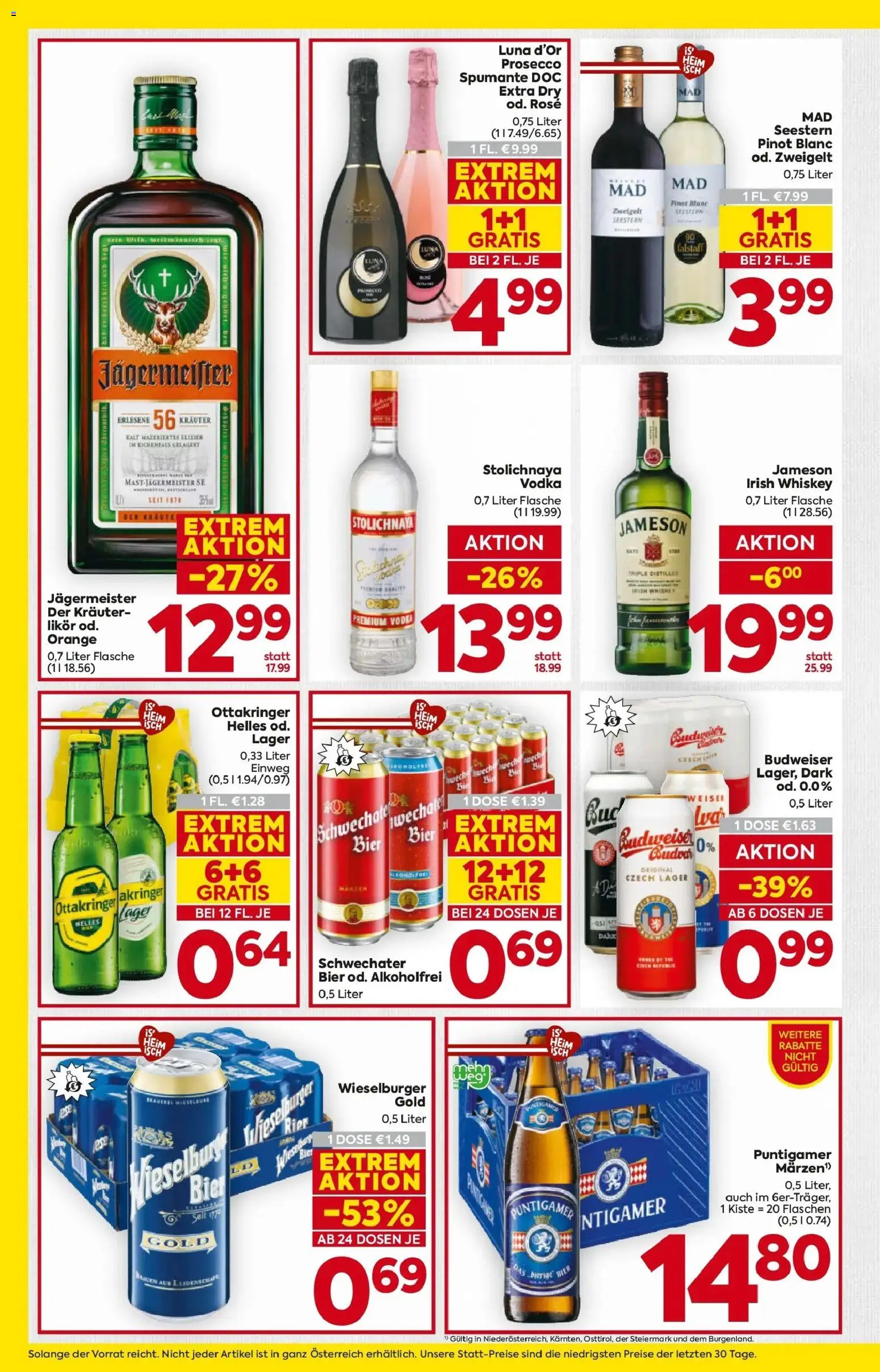 Billa - BILLA: Flugblatt gültig bei BILLA & BILLA PLUS ab 17.09.2026 - Angebote, Prospekt | Seite: 14 | Produkte: Whiskey, Kräuterlikör, Prosecco, Bier