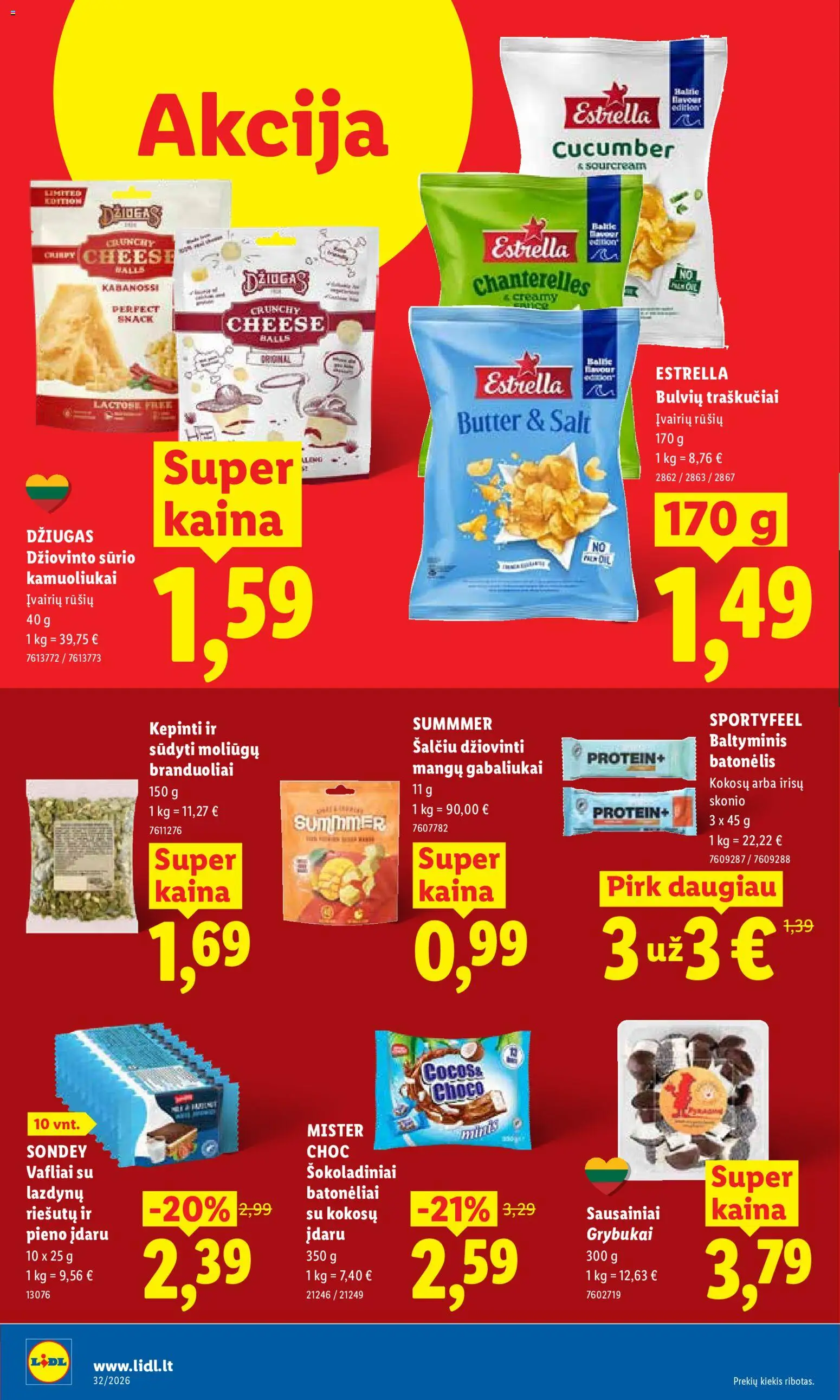 LIDL akcijos nuo 2026.08.03 | Puslapis: 20 | Prekių: Sausainiai, Vafliai, Traškučiai