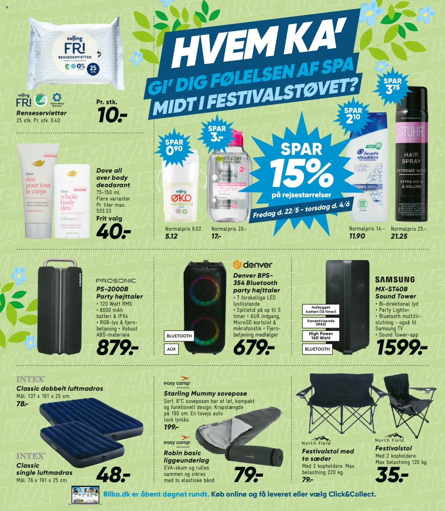 Bilka tilbudsavis – gyldig fra 22.05.2026 | Side: 15 | Produkter: Deodorant, TV, Højttaler, Batteri