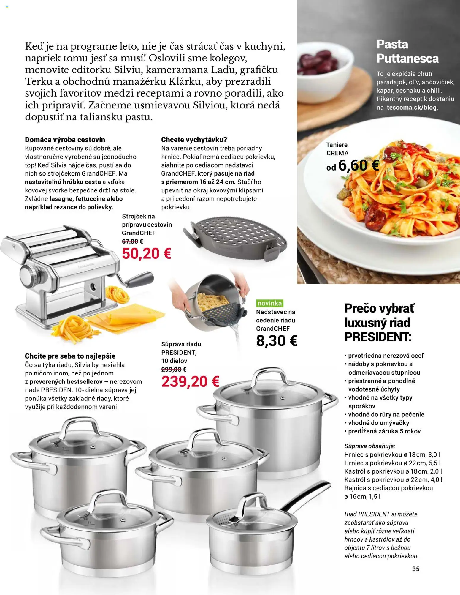 Nové TESCOMA akcie – leták je platný od 01.06.2026 | Strana: 35 | Produkty: Strojček, Cestoviny, Taniere, Rezance