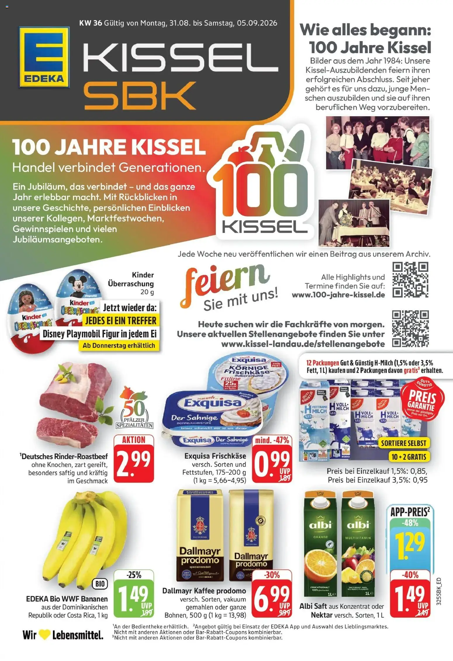 Edeka Prospekt Bruchsal (ab 31.08.2026) » Angebote Online | Seite: 1 | Produkte: Bananen, Dallmayr, Saft, Dallmayr prodomo