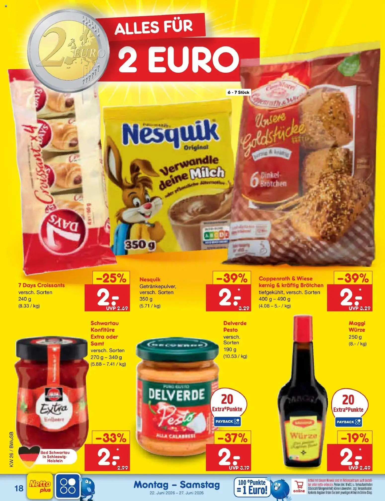 Netto Marken-Discount Prospekt Stemwede-Dielingen – gültig ab 21.06.2026 | Seite: 22 | Produkte: Maggi, Milch, Bad, Croissant