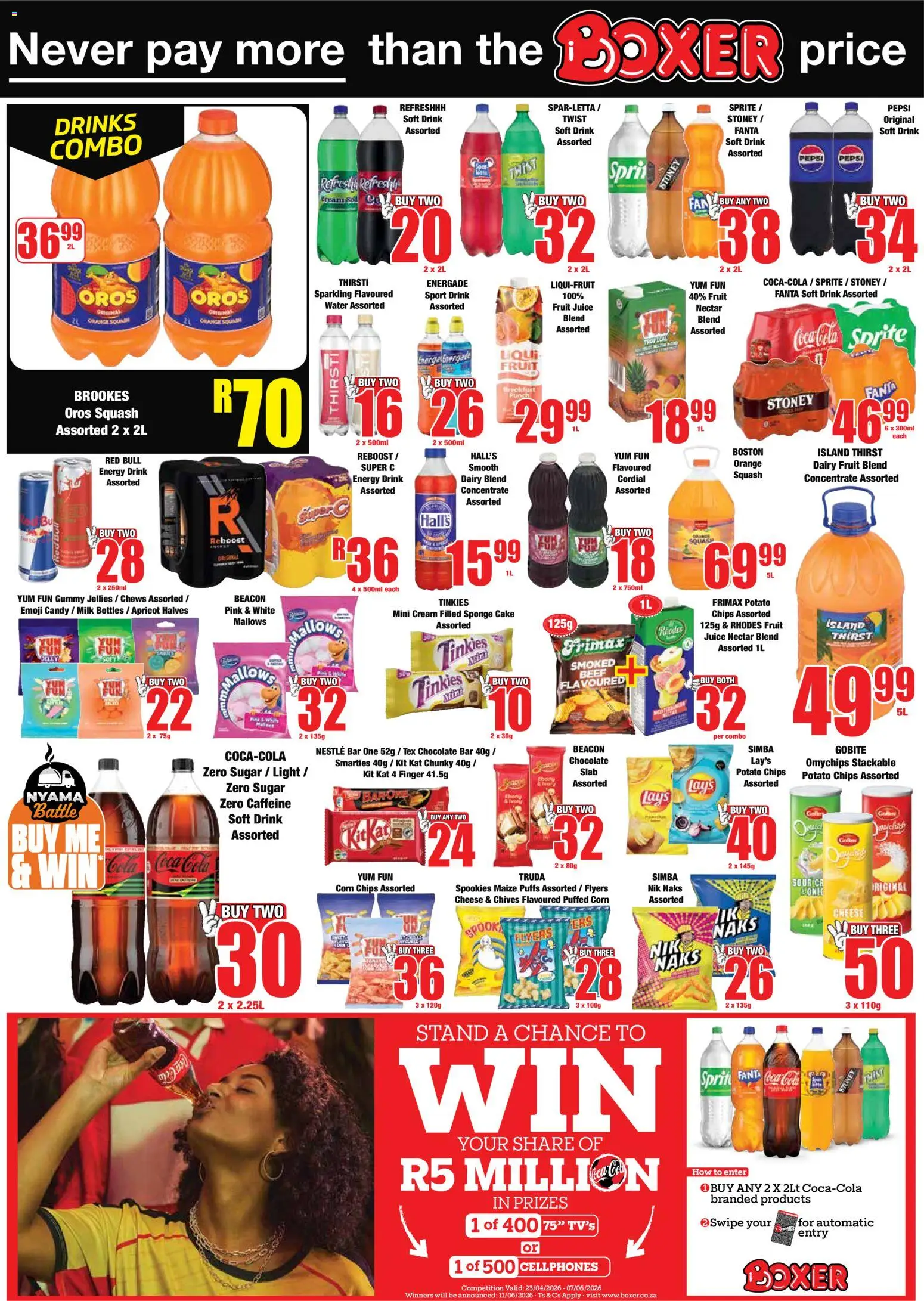 New Boxer catalogue – valid from 11.05.2026 | Page: 4 | Products: Cheese, Beef, Sprite, Water