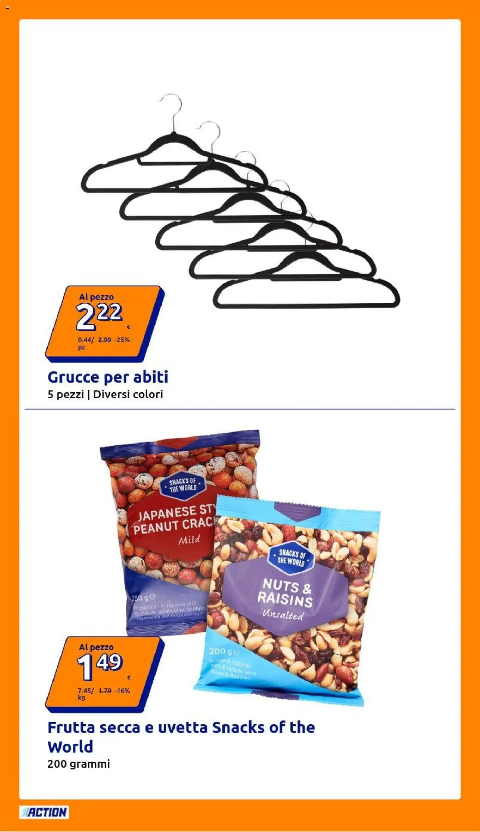 Volantino Action del 24/06/2026 | Pagina: 14 | Prodotti: Abiti, Frutta, The, Grucce
