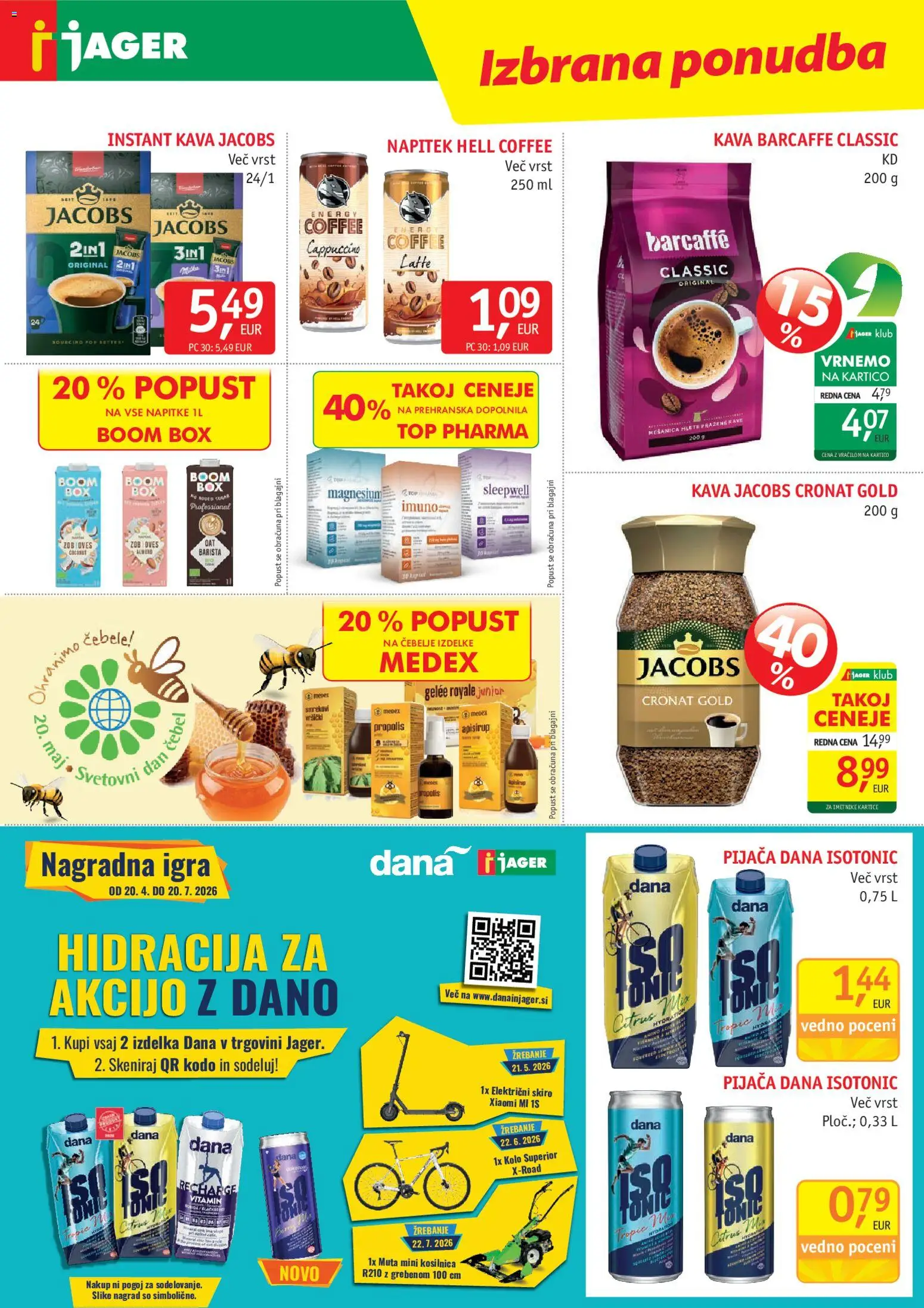 Novi Jager katalog ponudbe – veljaven od 20.05.2026 | Stran: 10 | Izdelki: Prehranska dopolnila, Kosilnica, Instant kava, Kava