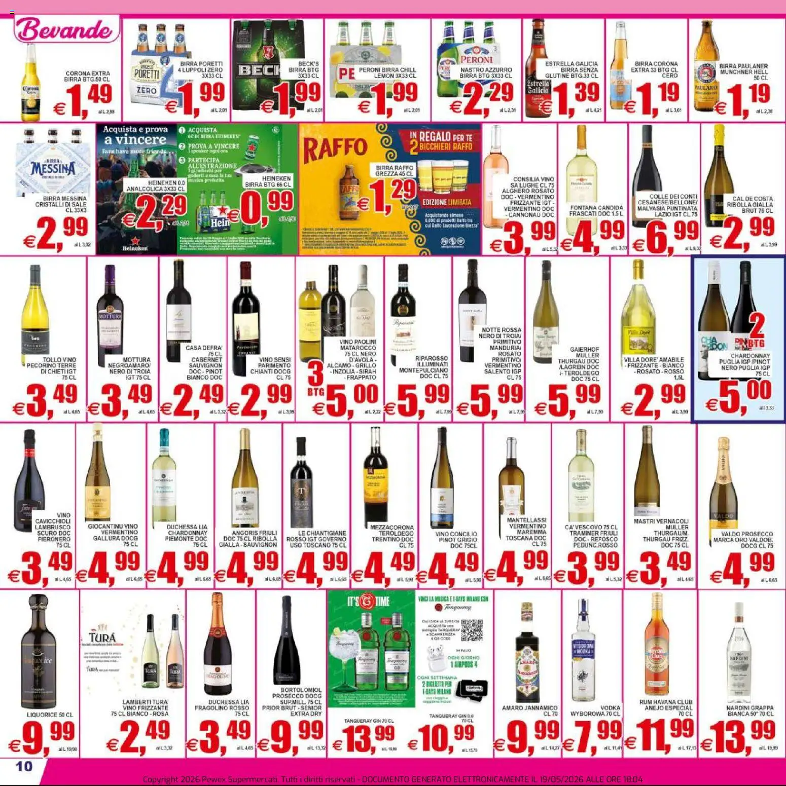 Volantino Pewex del 20.05.2026 | Pagina: 10 | Prodotti: Vodka, Rum, Pecorino, Grappa