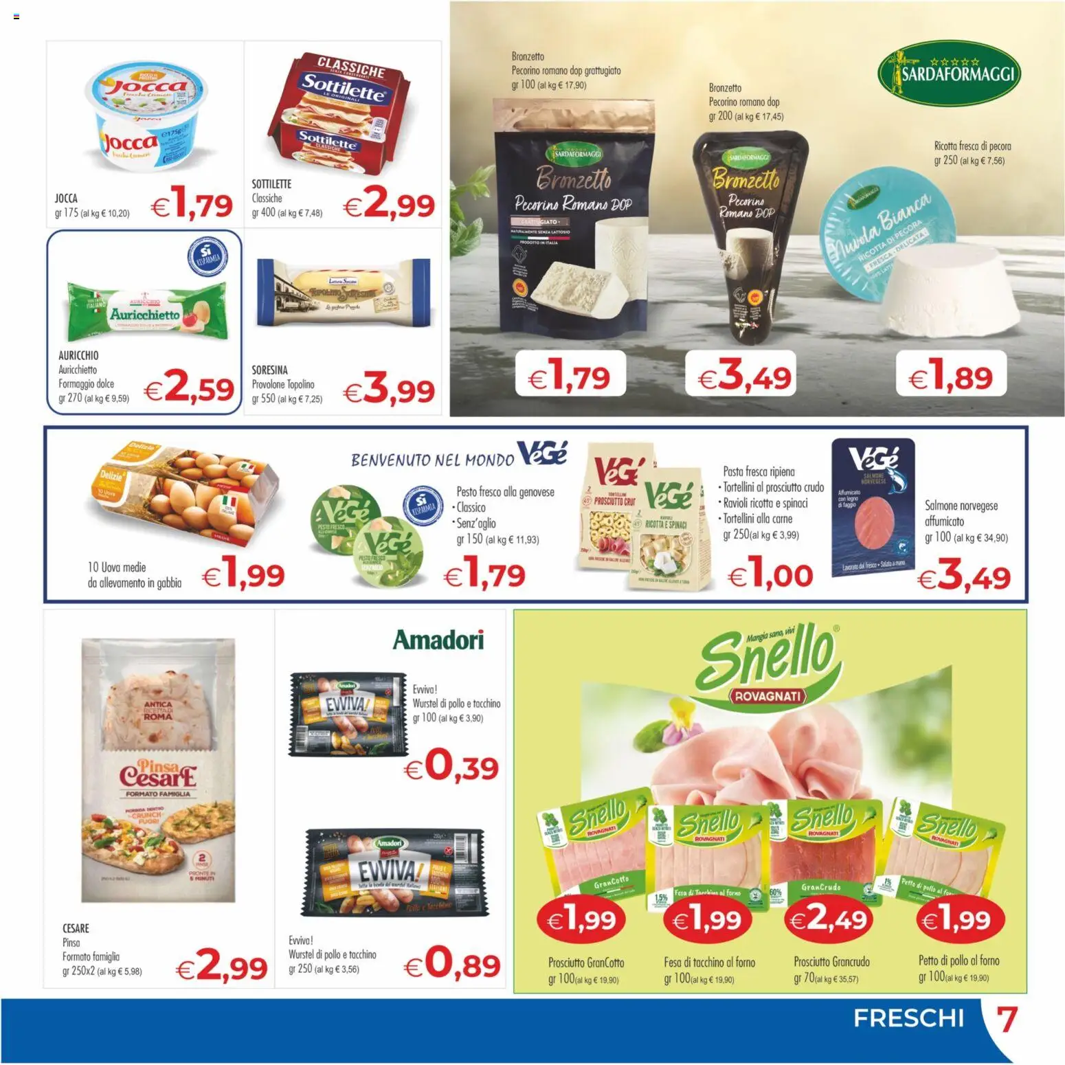 Volantino MerSi Supermercati del 15/07/2026 | Pagina: 7 | Prodotti: Salmone, Prosciutto, Pasta, Spinaci