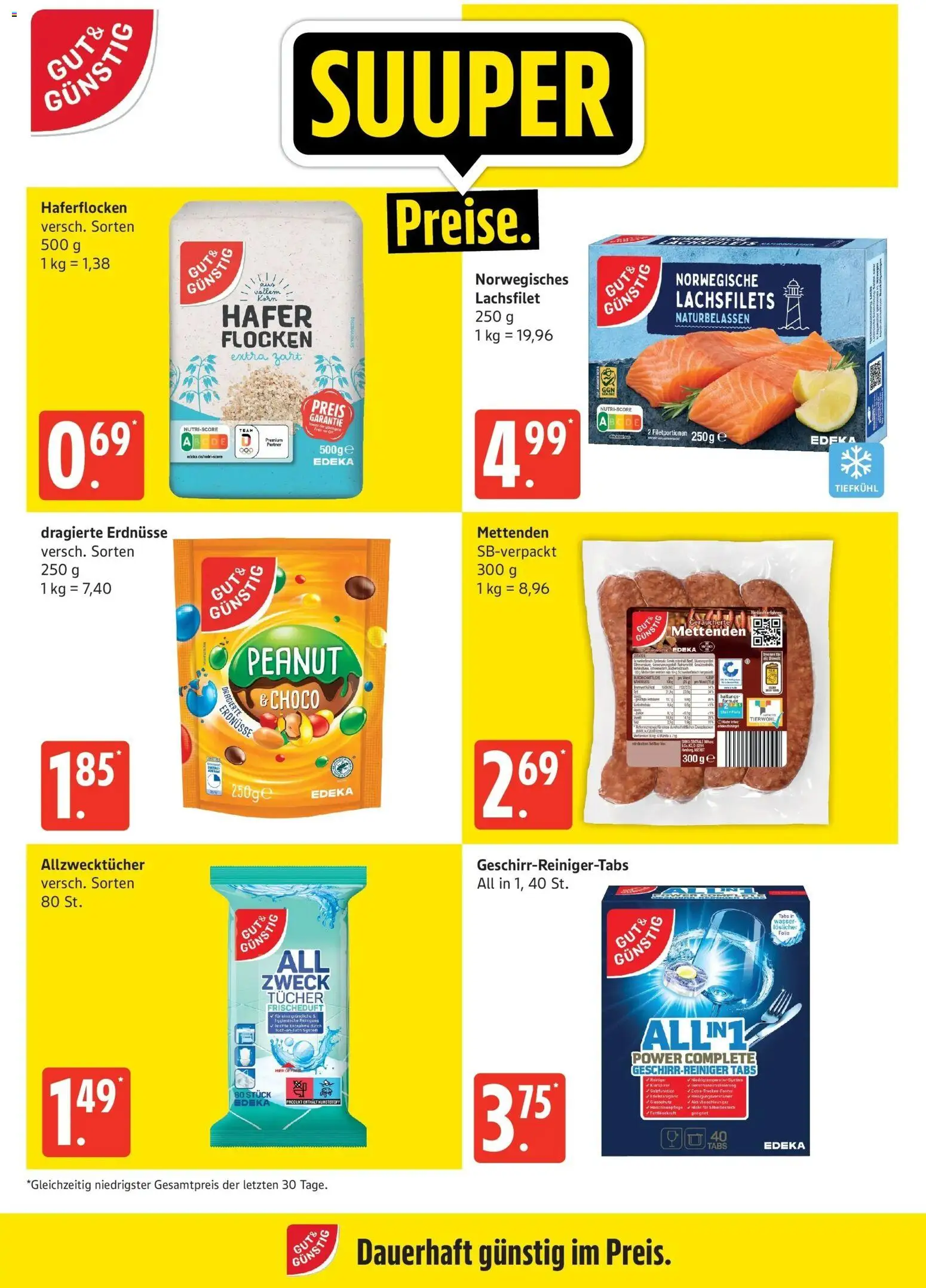 Edeka Prospekt Güstrow (ab 21.09.2026) » Angebote Online | Seite: 4 | Produkte: Erdnüsse, Wasser, Flocken