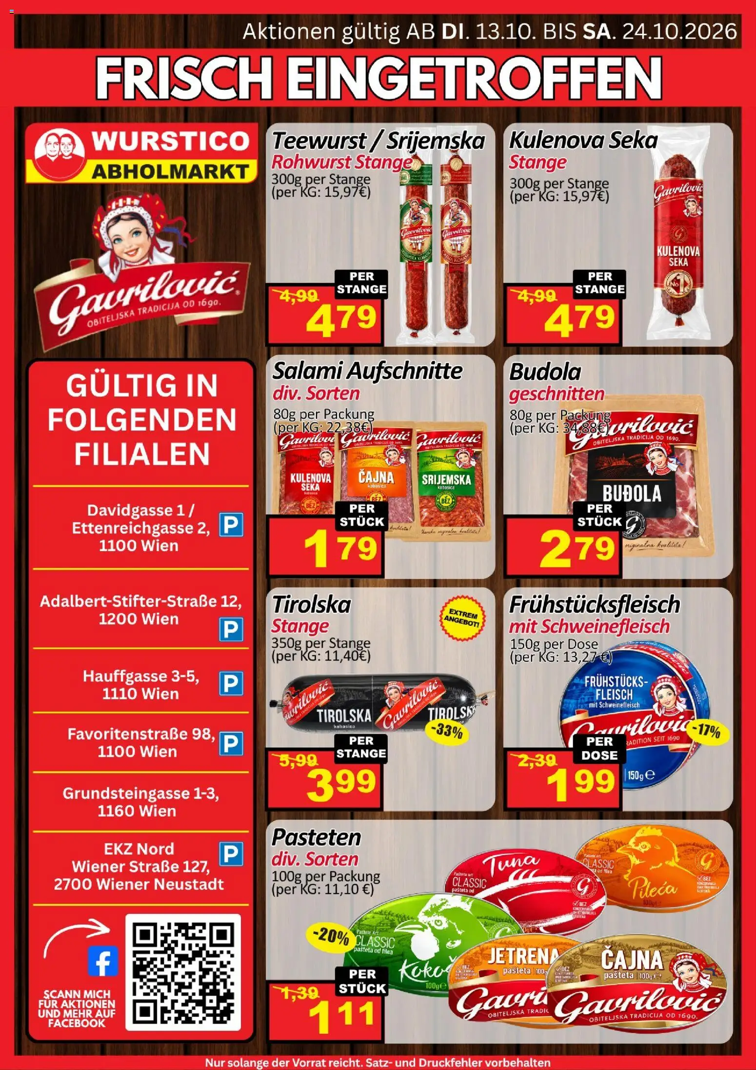 Wurstico Abholmarkt Flugblatt 2 gültig ab 22.10.2026 | Seite: 15 | Produkte: Pastete, Salami, Schweinefleisch