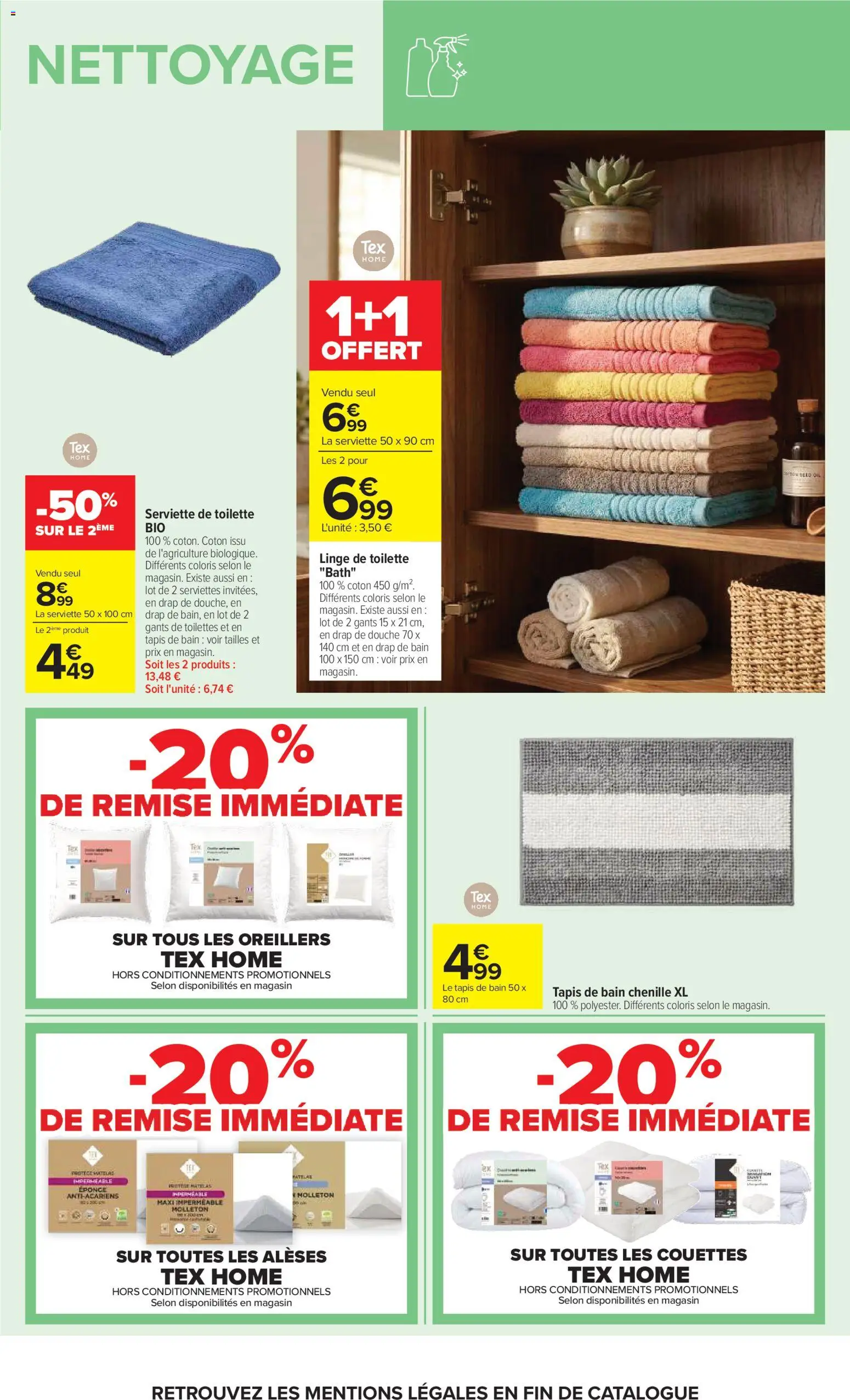 {H1} | Page: 57 | Produits: Tapis de bain, Coton, Eponge, Toilettes