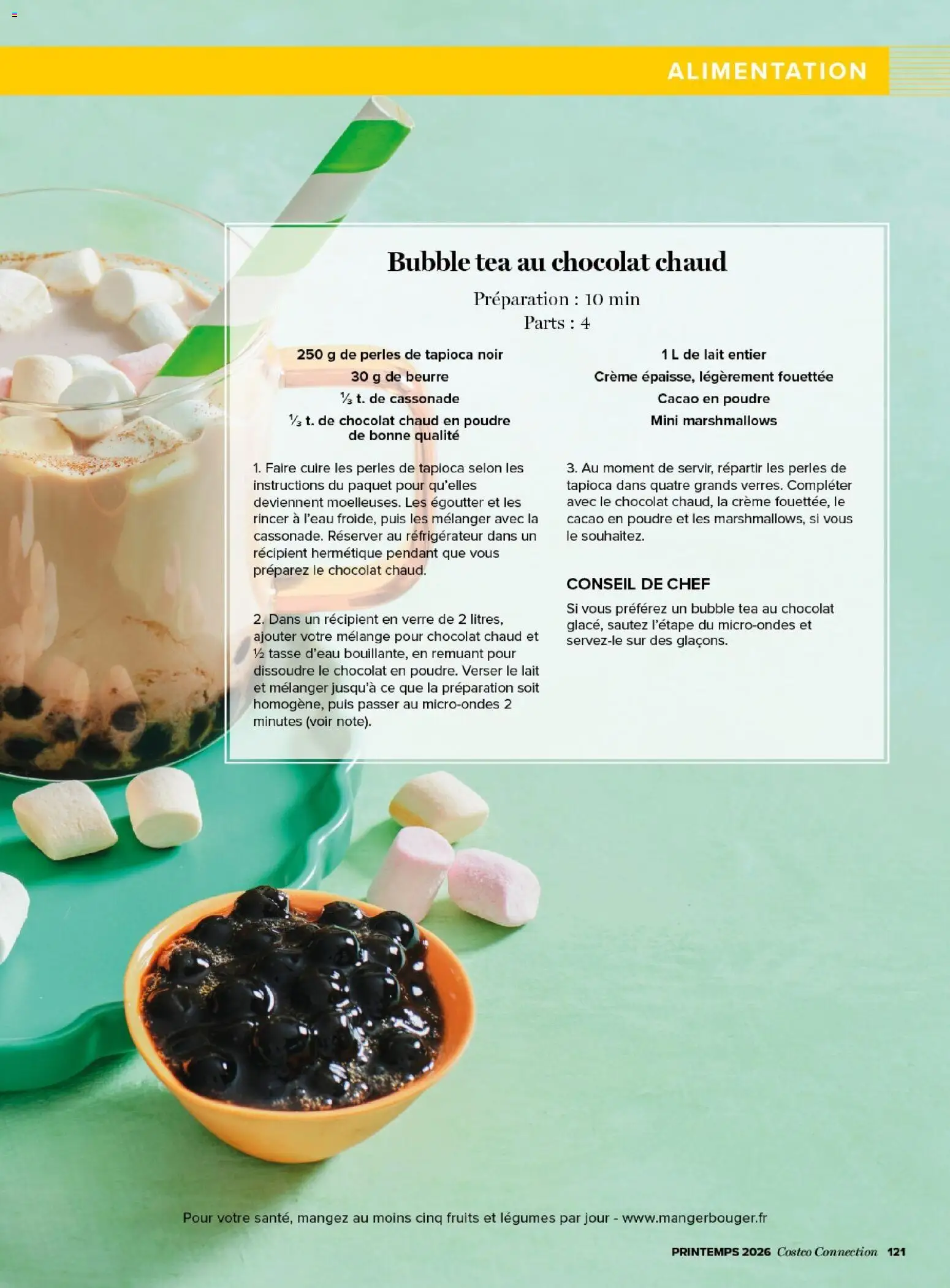 {H1} | Page: 121 | Produits: Réfrigérateur, Tapioca, Chocolat, Crème