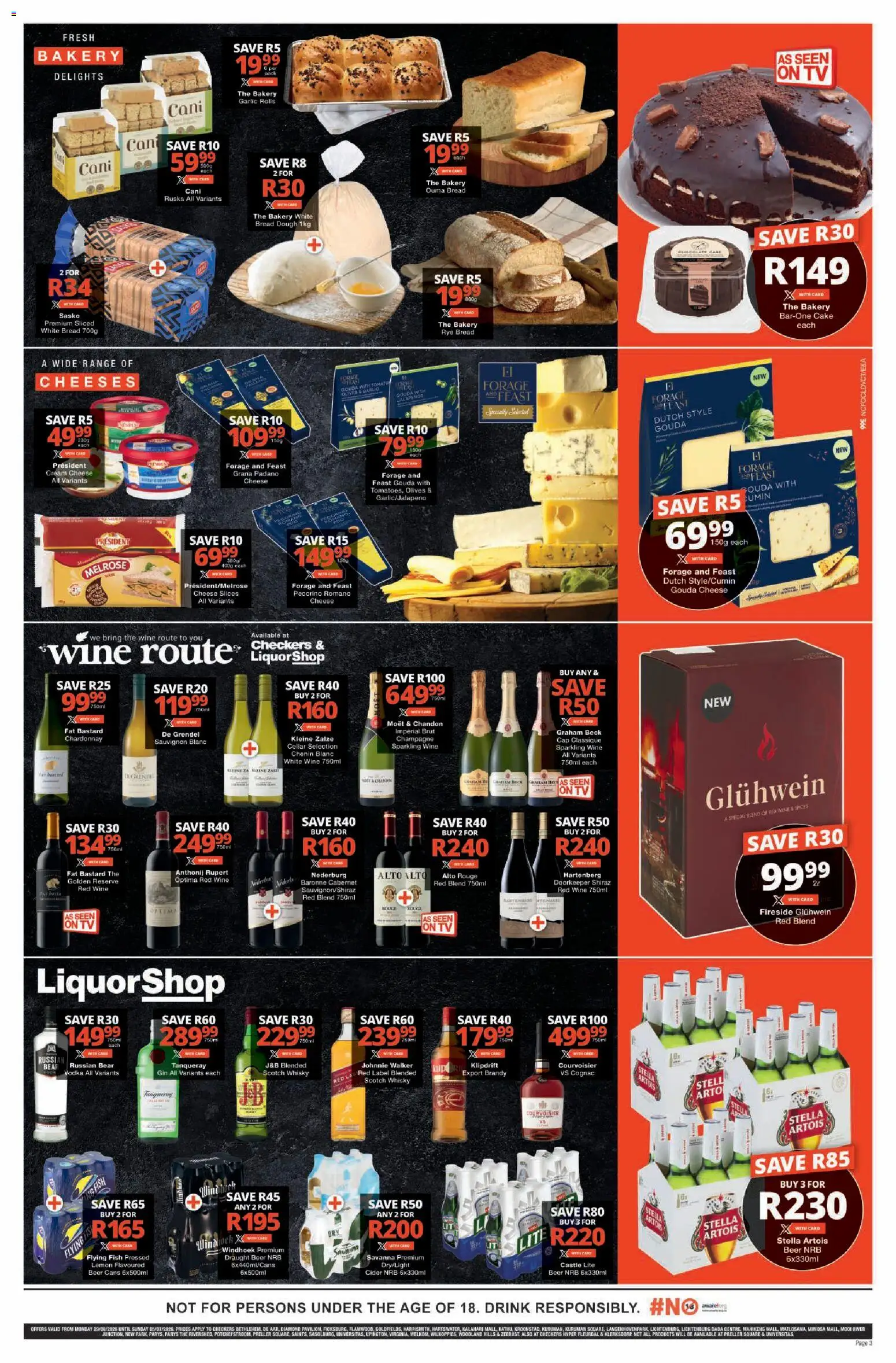 New Checkers catalogue – valid from 29/06/2026 | Page: 3 | Products: Cake, Cap, Cider, Wine