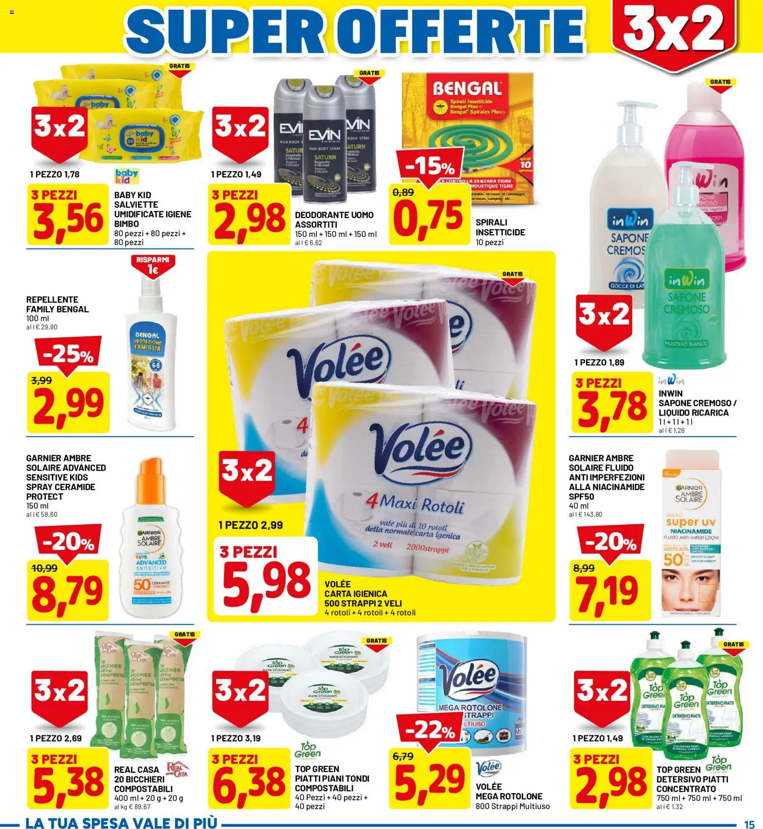 Volantino D Più del 08.06.2026 | Pagina: 15 | Prodotti: Paté, Sapone, Deodorante, Top