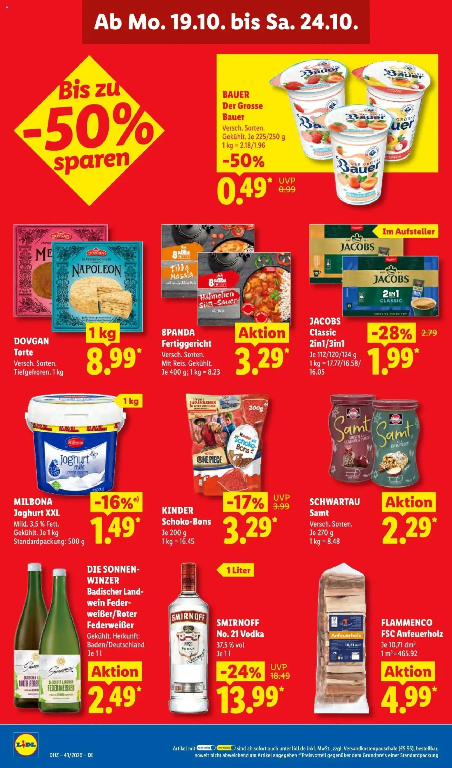 Lidl Prospekt Mahlow (ab 19.10.2026) zum Blättern » Angebote | Seite: 22 | Produkte: Hahnchen, Schwartau samt, Smirnoff, Vodka