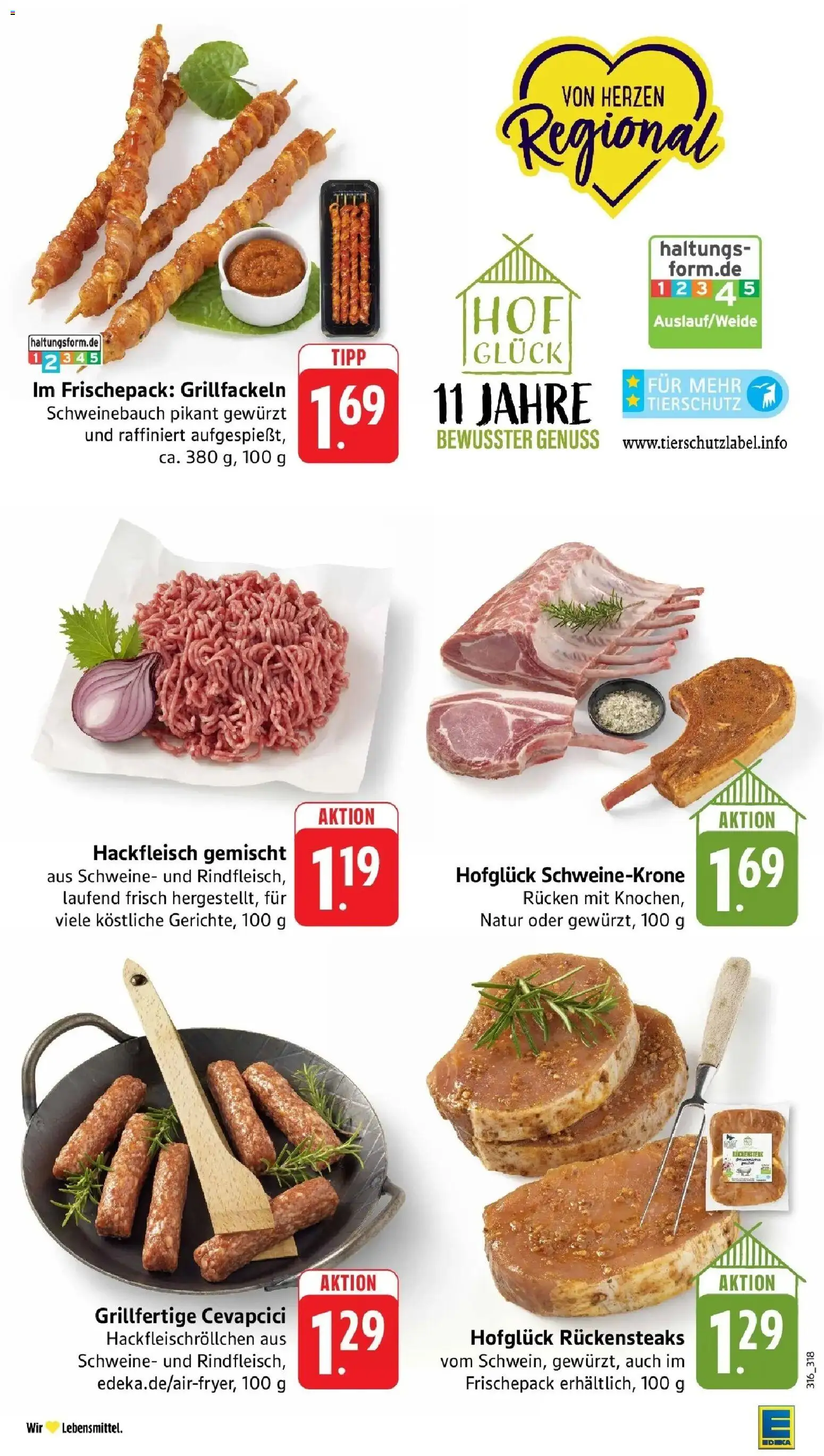 Edeka prospekt Nonnenhorn / Bodensee	 – gültig ab 03.05.2026 | Seite: 15 | Produkte: Schweinebauch, Cevapcici, Steak, Hackfleisch