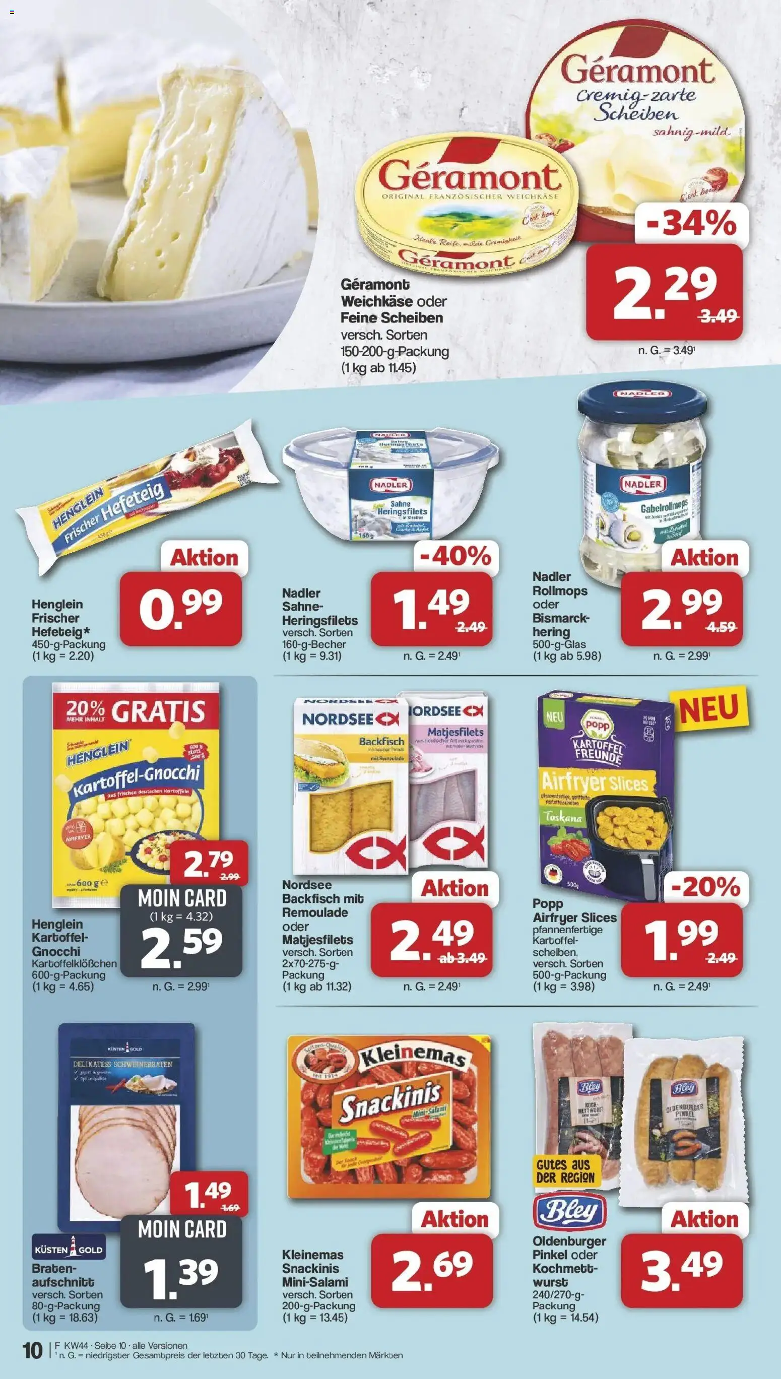 Famila Nordwest - Famila: Wochenangebote – gültig ab 26.10.2026 | Seite: 10 | Produkte: Geramont, Äpfel, Wurst, Sahne