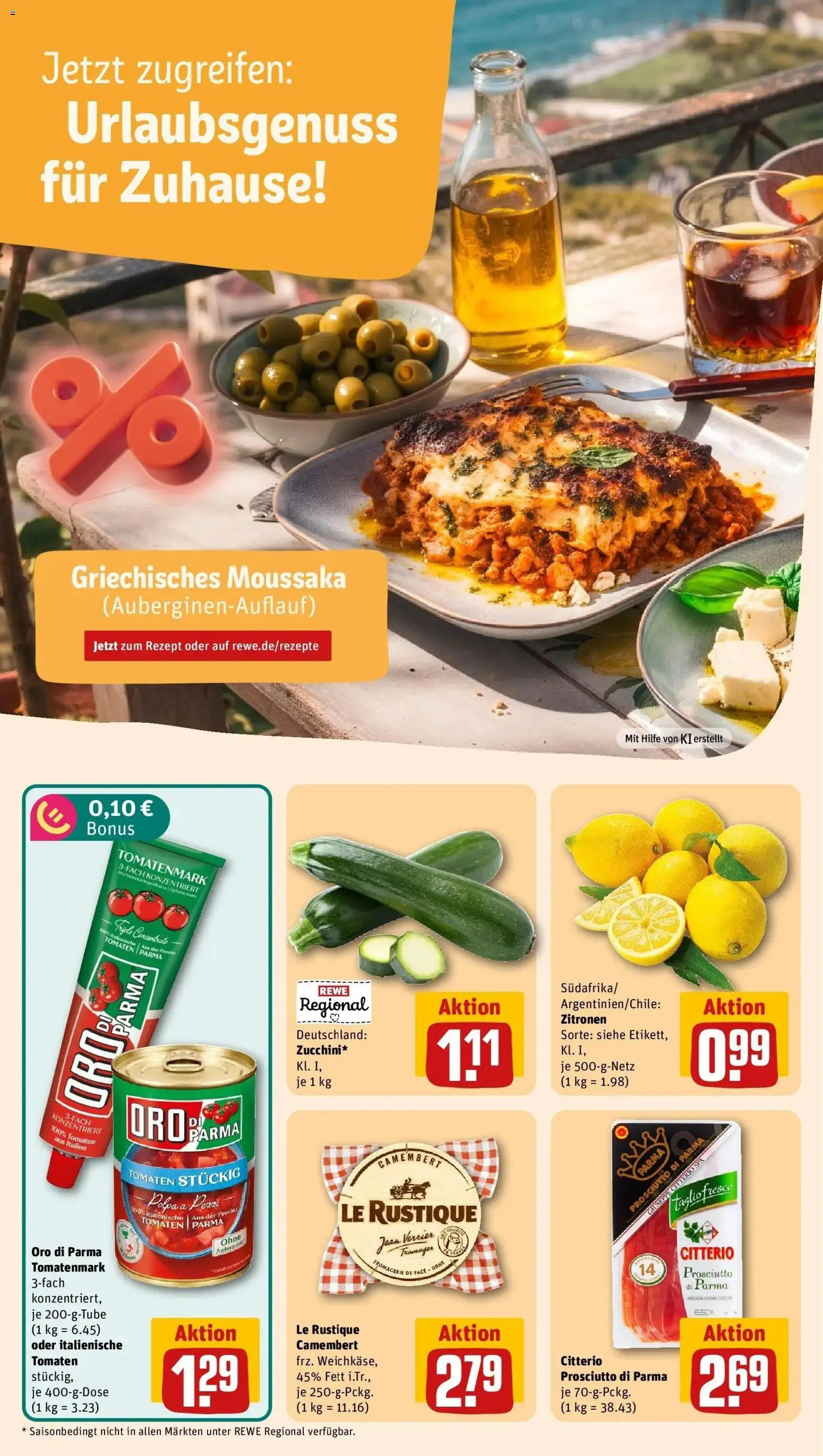 REWE Prospekt ab 31.08.2026 zum Blättern » Angebote | Seite: 6 | Produkte: Tomaten, Oro di parma, Camembert, Zitronen