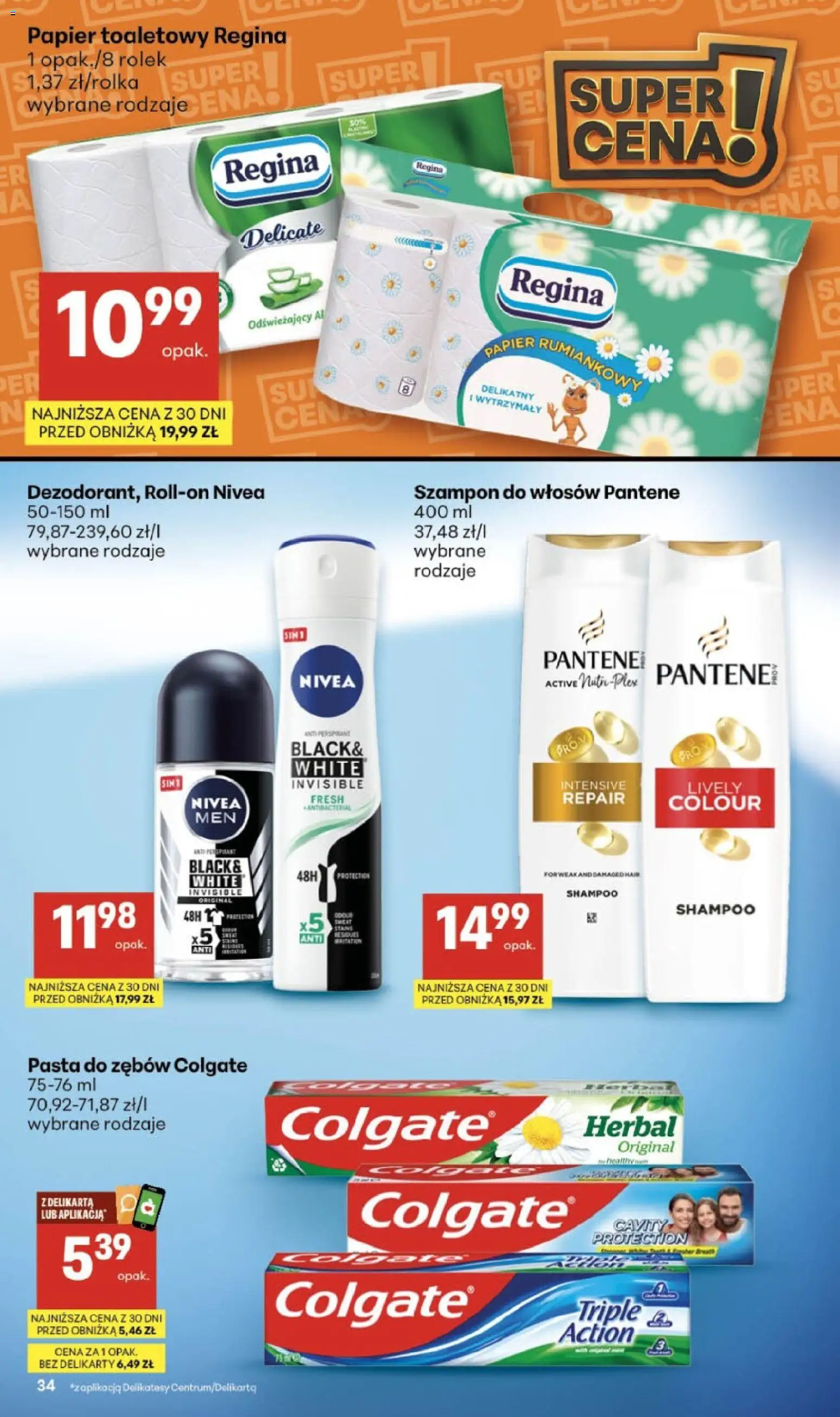 Delikatesy Centrum gazetka od 22.10.2026 | Strona: 34 | Produkty: Szampon do włosów, Delikatesy, Szampon, Pasta do zębów
