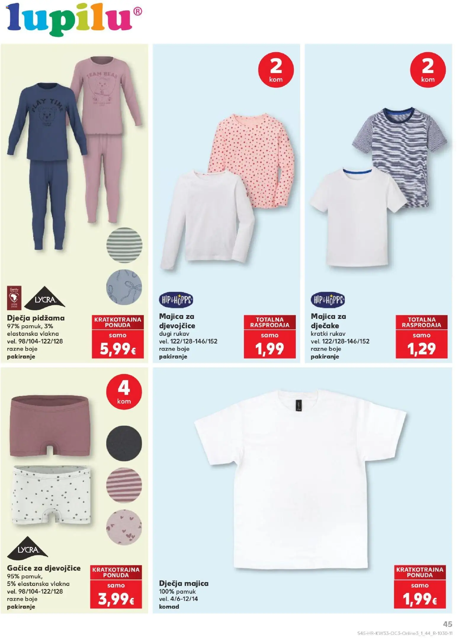 Kaufland katalog | vrijedi od 10.08.2026 | Stranica: 45 | Proizvodi: Majica, Gaćice, Pidžama