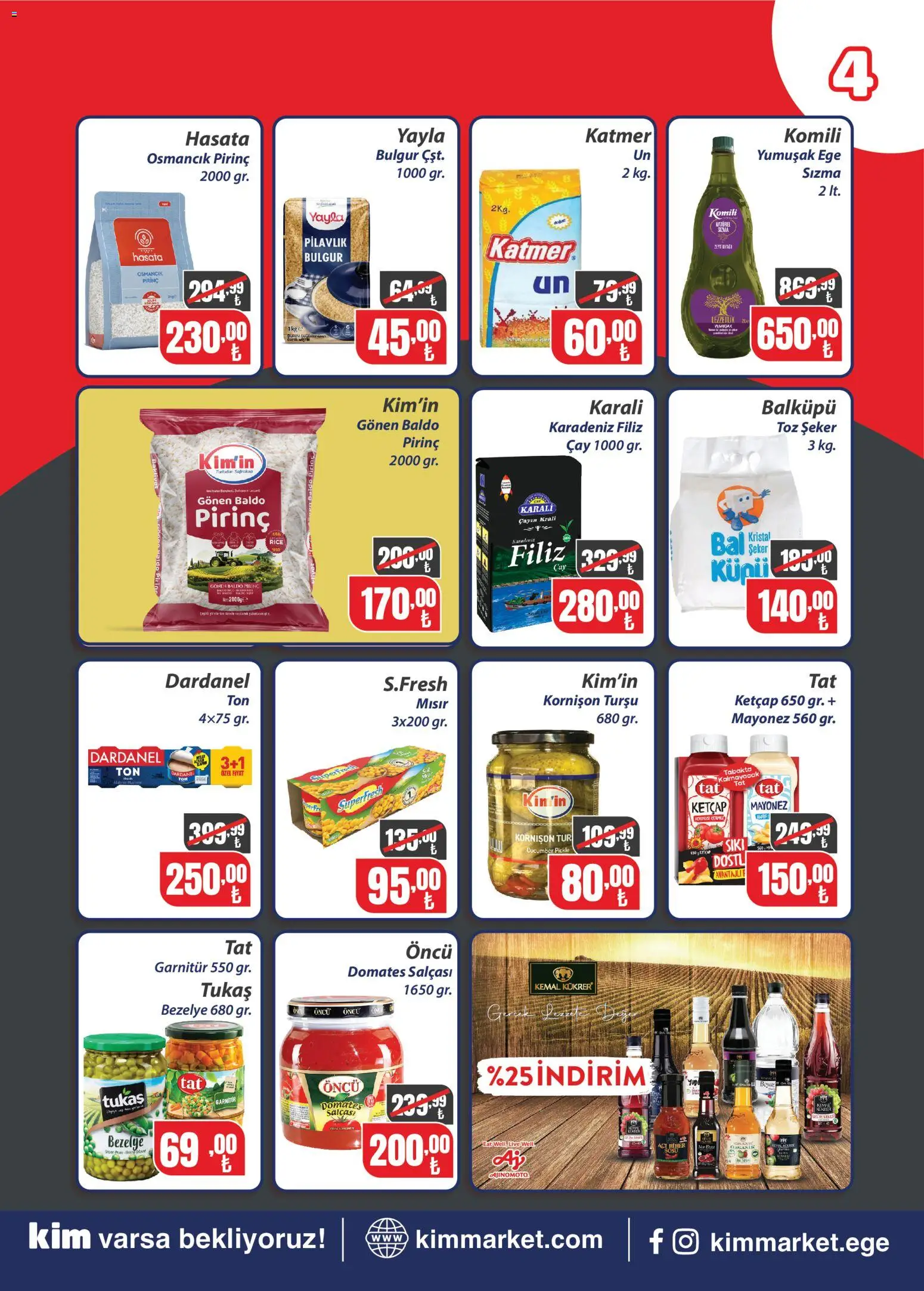 Kim Market Katalog - 09 Eylül 2026 tarihinden itibaren geçerlidir | Sayfa: 4 | Ürünler: Şeker, Biber, Bezelye, Mısır