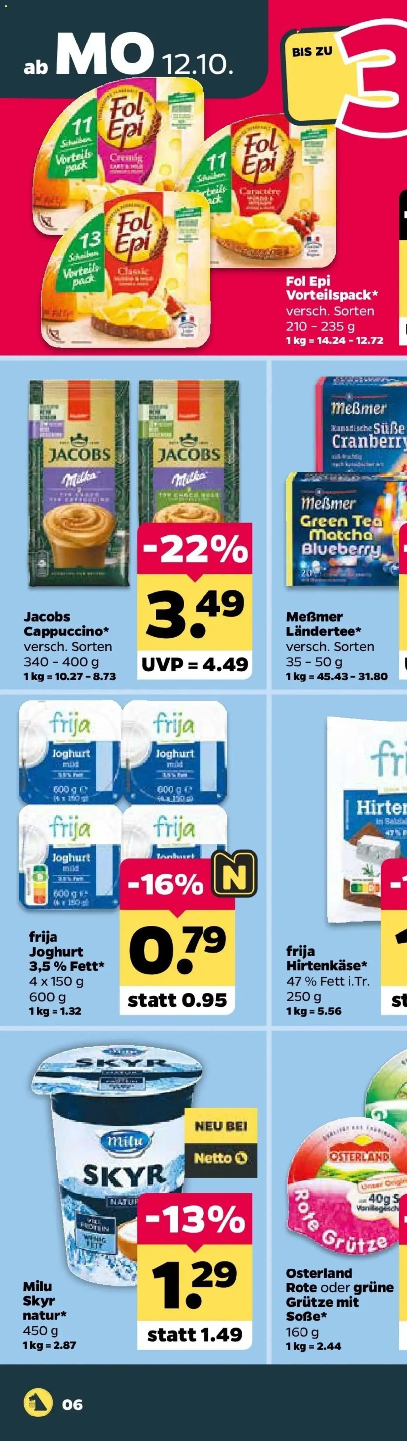 Netto Aktueller Prospekt ab 12.10.2026 → Angebote nächste Woche | Seite: 17 | Produkte: Joghurt, Messmer, Skyr