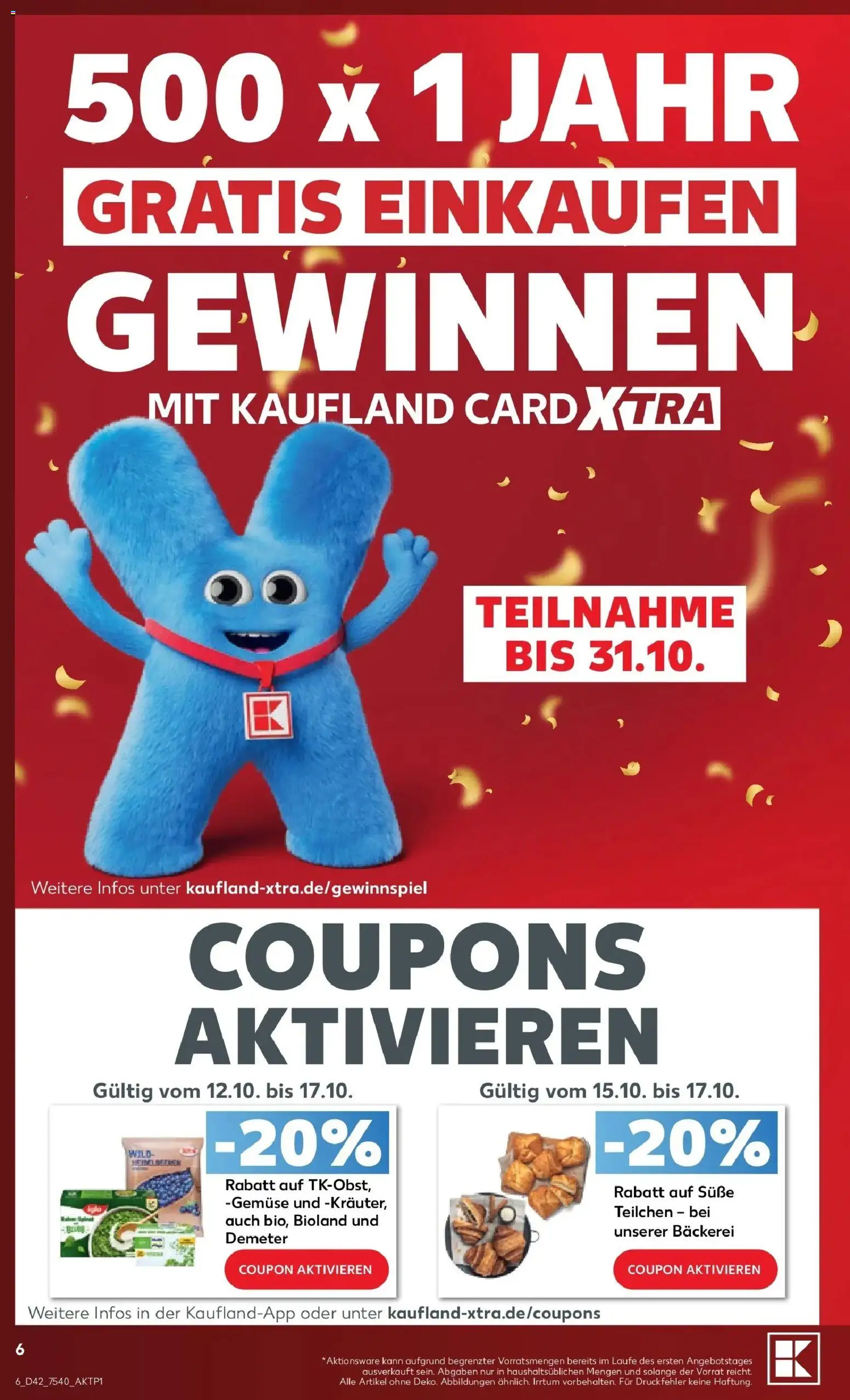 Prospekt Kaufland ab 12.10.2026 » Angebote Online zum Blättern | Seite: 10 | Produkte: Bäckerei, Heidelbeeren, Gemüse