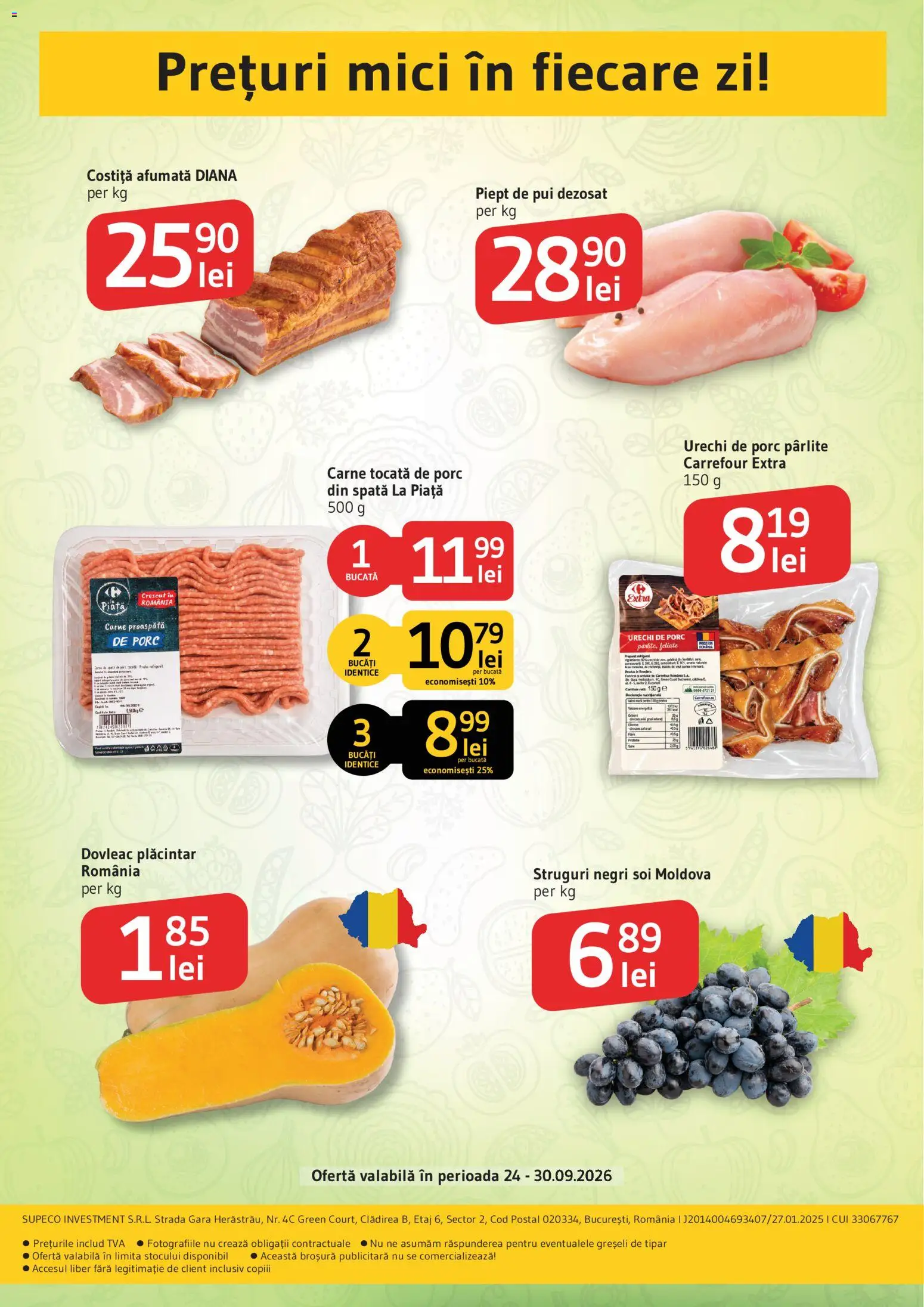 Noul catalog Supeco – valabil de la 24.09.2026 | Pagină: 2 | Produse: Dovleac, Struguri, Pui, Carne tocată