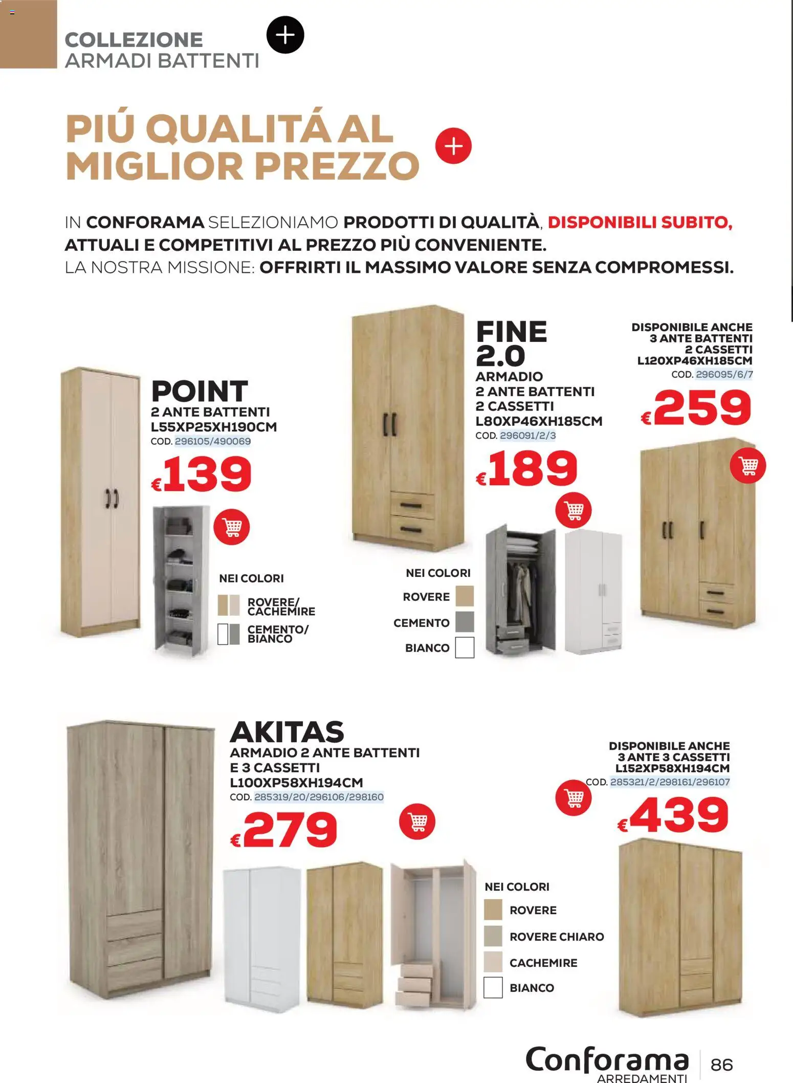 Volantino Conforama del 22/06/2026 | Pagina: 86 | Prodotti: Armadio, Cemento