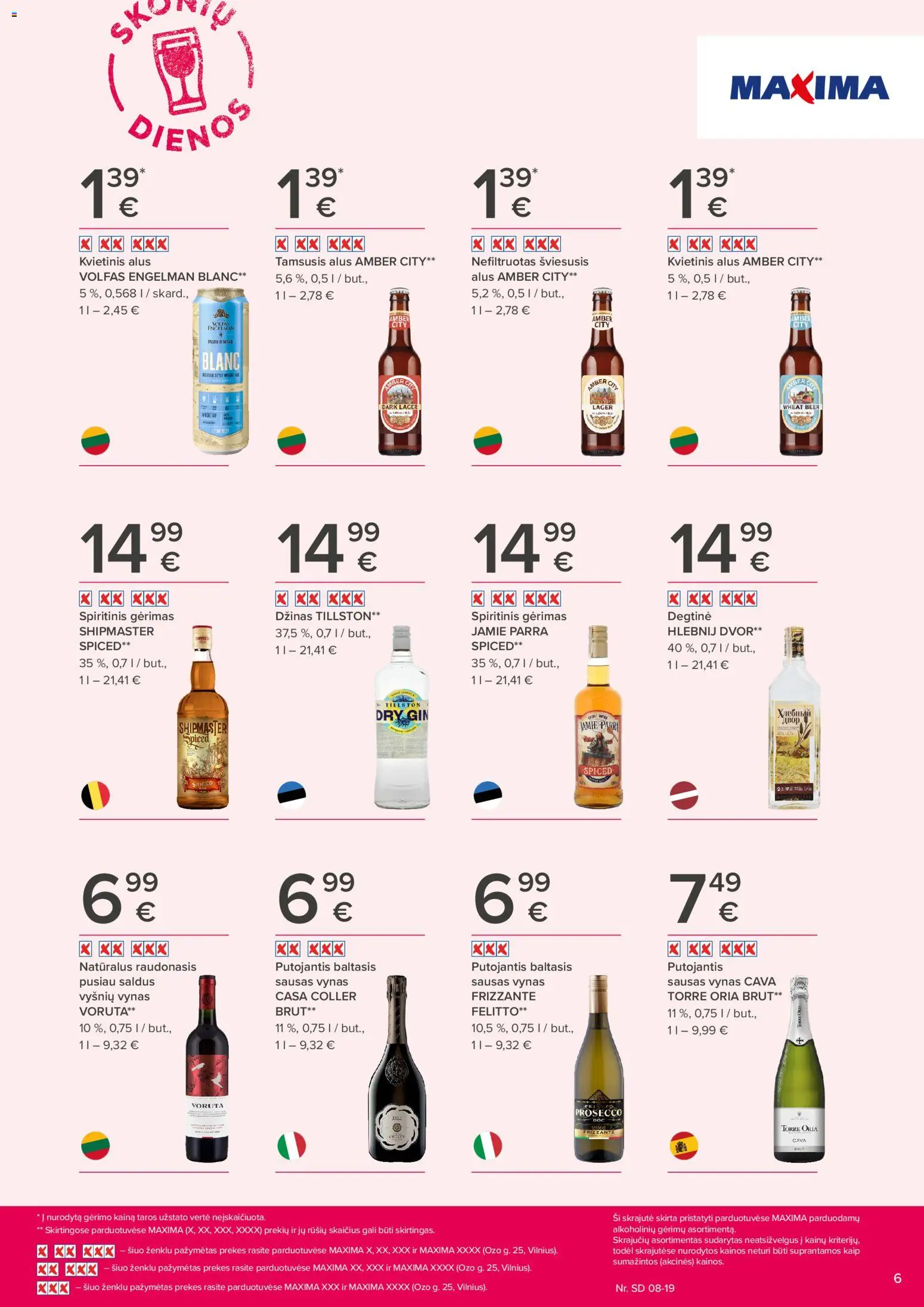 MAXIMA akcijos nuo 2026.08.06 | Puslapis: 6 | Prekių: Degtinė, Vynas, Alus, Džinas