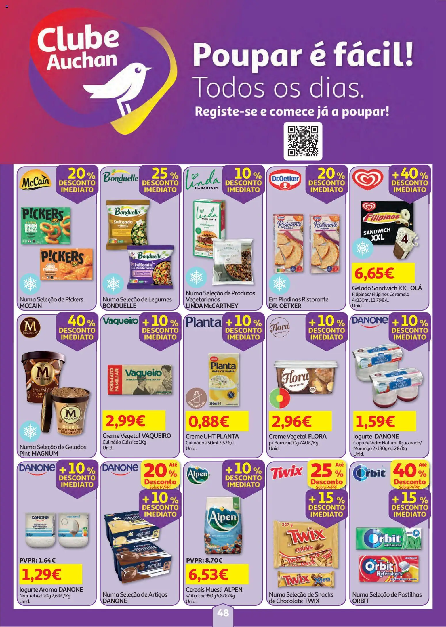 Auchan folheto │ válido de 06/08/2026 | Página: 48 | Produtos: Filipinos, Açúcar, Gelado sandwich, Proteina