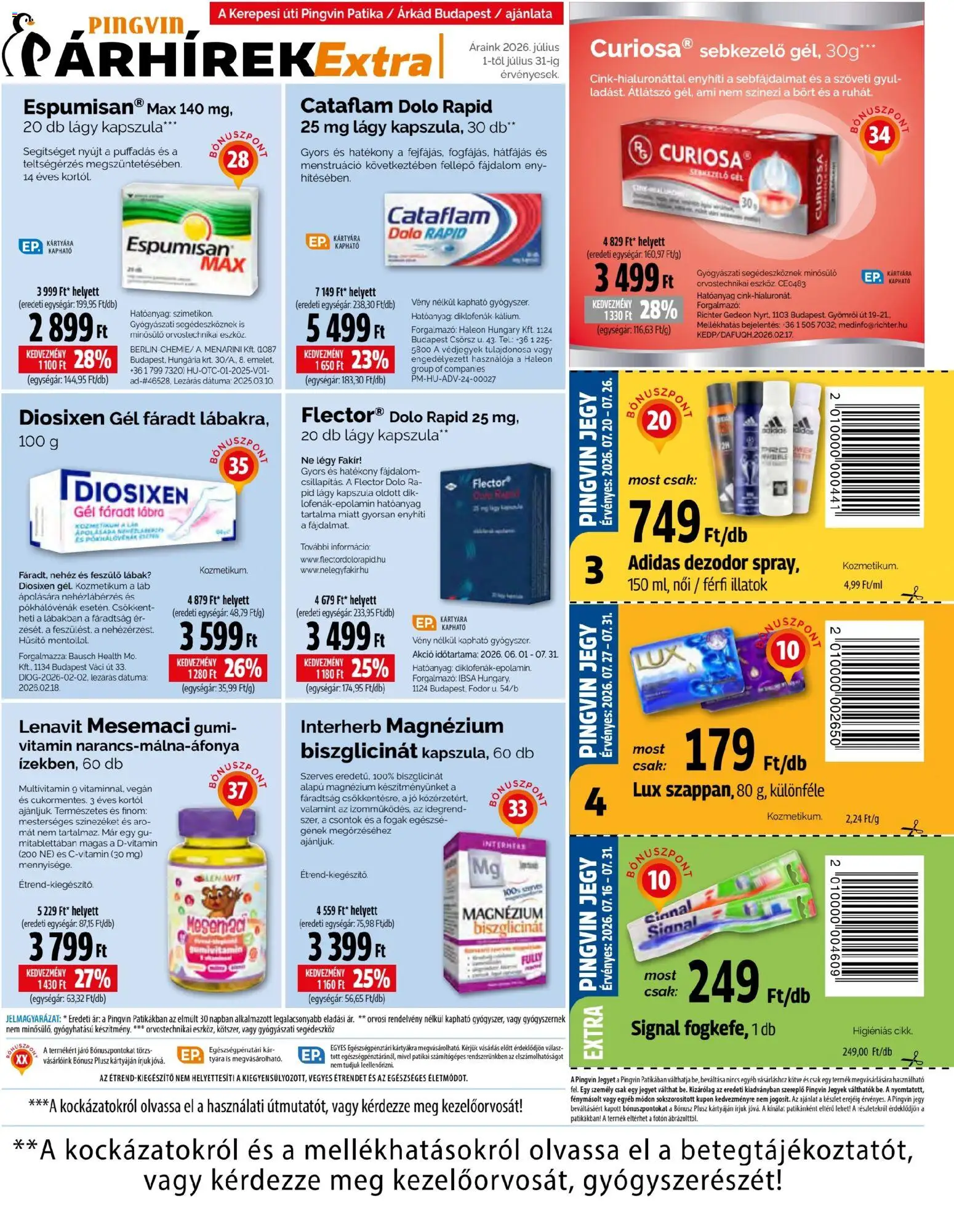 Pingvin Patika akciós ujság - amely érvényes a következő dátumtól: 2026.07.01. | Oldal: 5 | Termékek: Fellépő, Dezodor, Multivitamin, Vegán