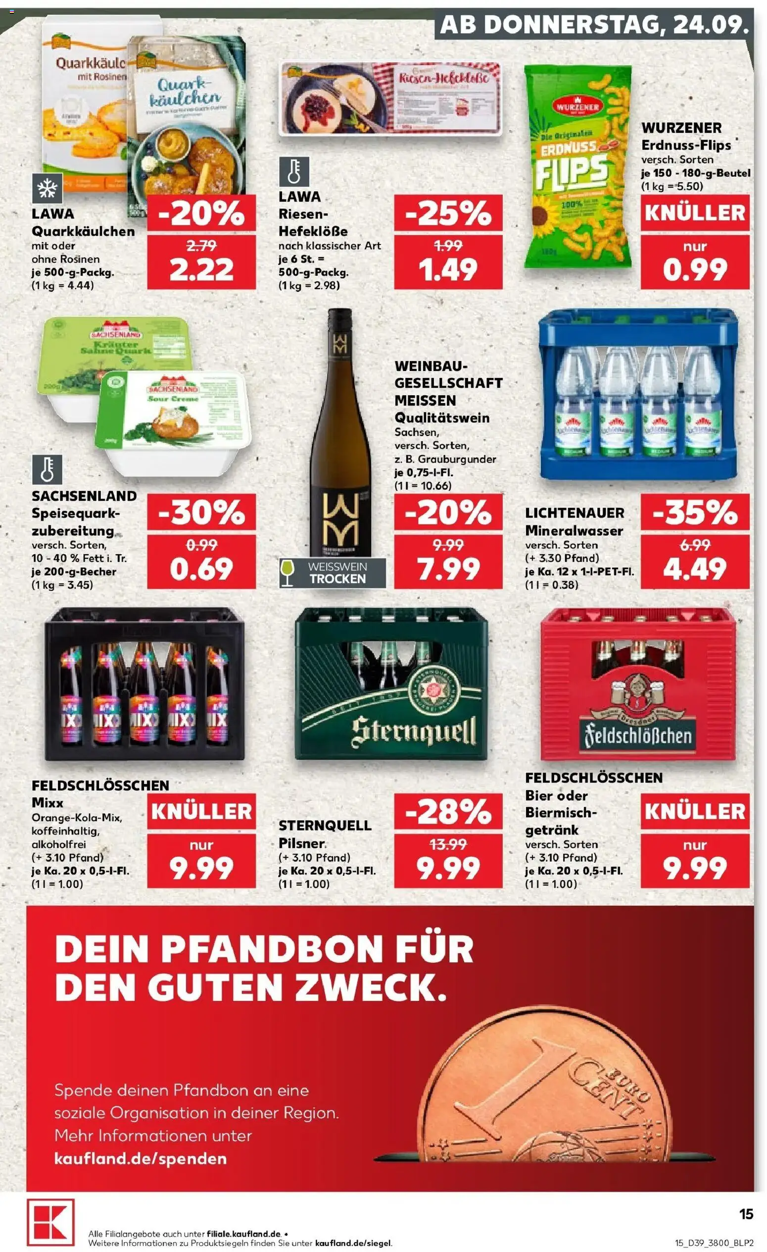 Prospekt Kaufland ab 21.09.2026 » Angebote Online zum Blättern | Seite: 18 | Produkte: Quark, Weißwein, Mineralwasser, Speisequark