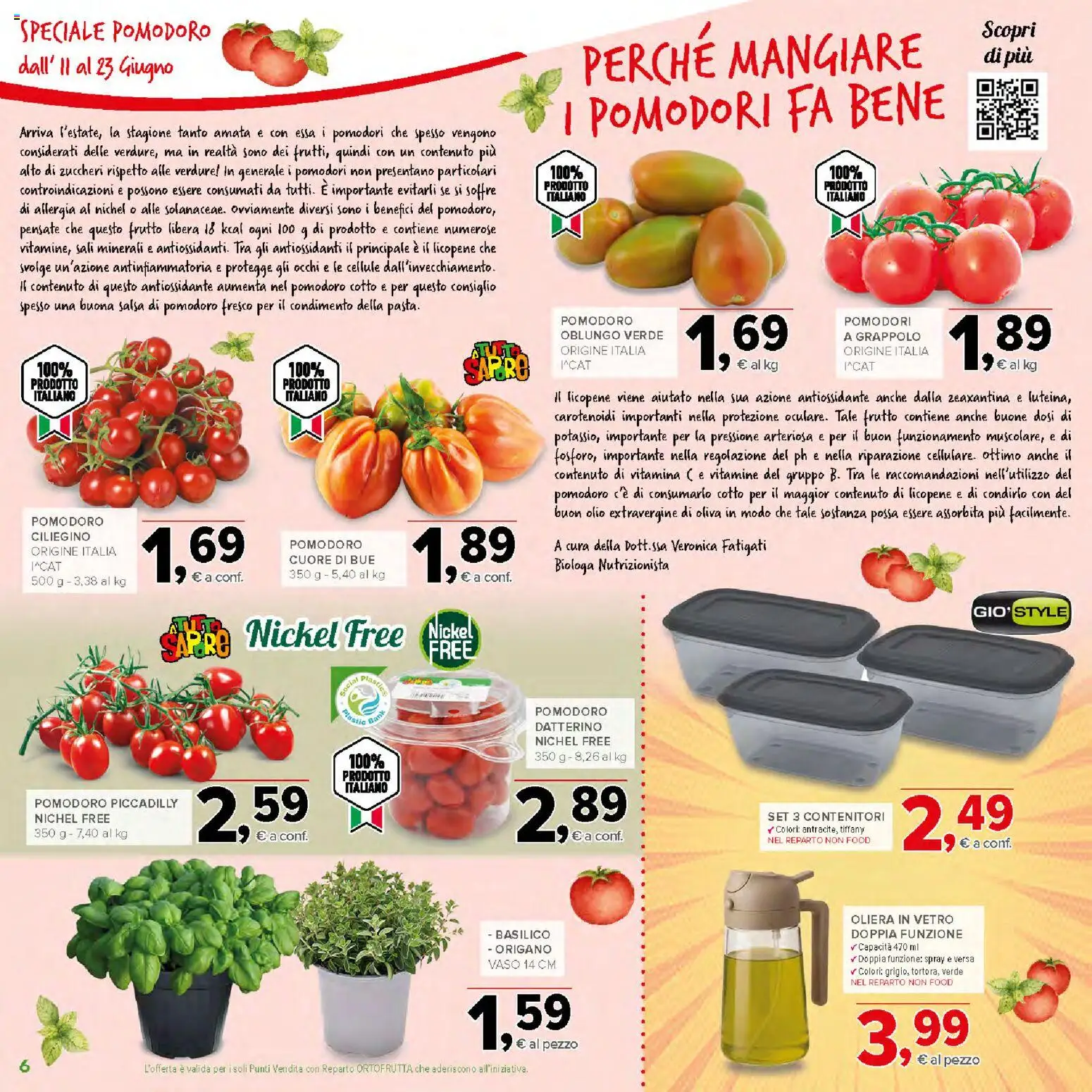 Volantino Todis del 11.06.2026 | Pagina: 6 | Prodotti: Salsa, Pomodoro, Olio, Pomodori