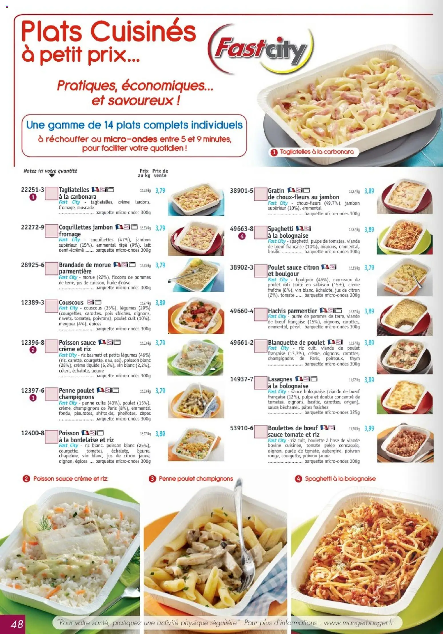 {H1} | Page: 48 | Produits: Flocons, Pâtes fraîches, Râpe, Viande de poulet