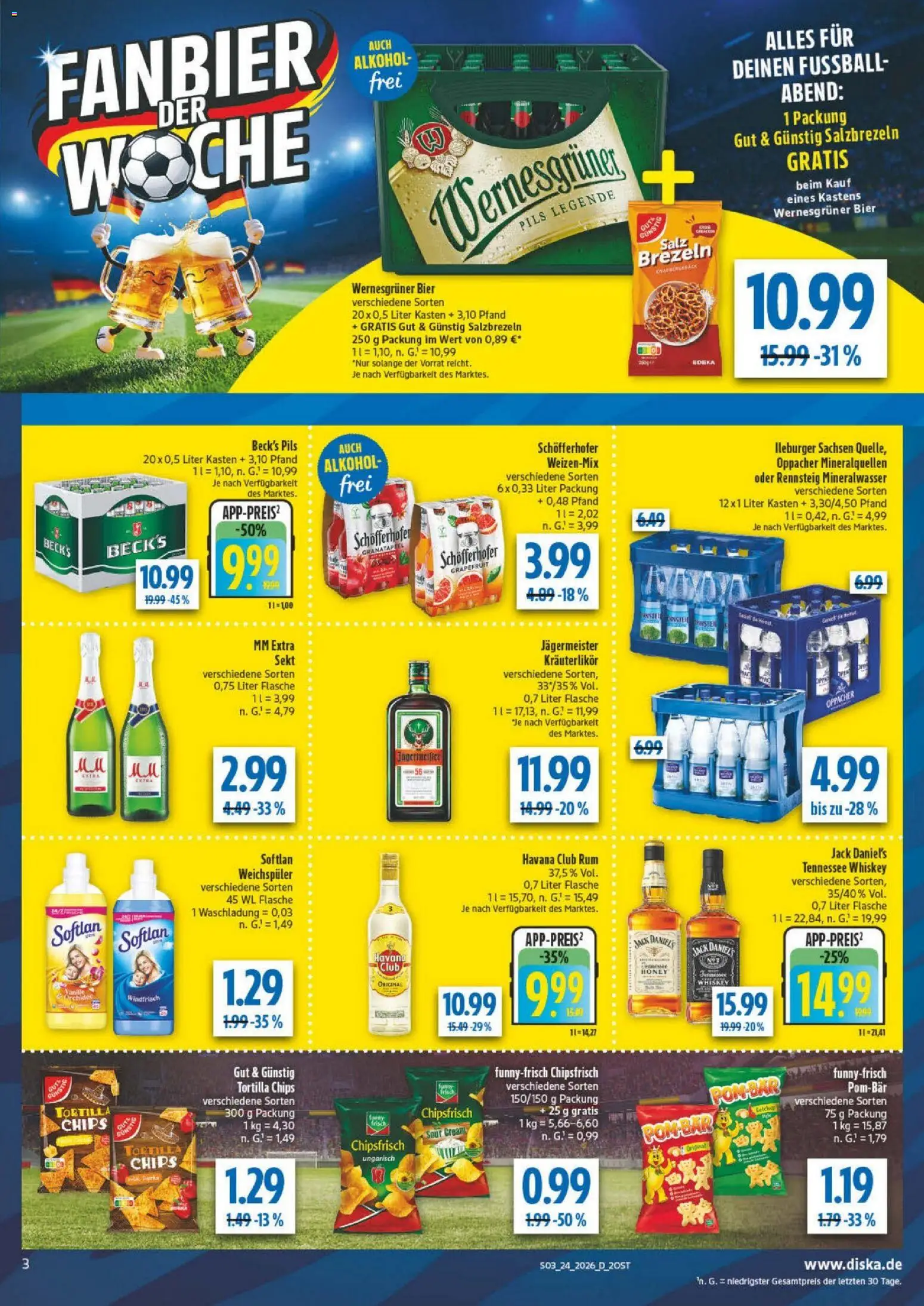 Diska Prospekt – gültig ab 08.06.2026 | Seite: 7 | Produkte: Havana club, Pils, Wernesgruner, Chips