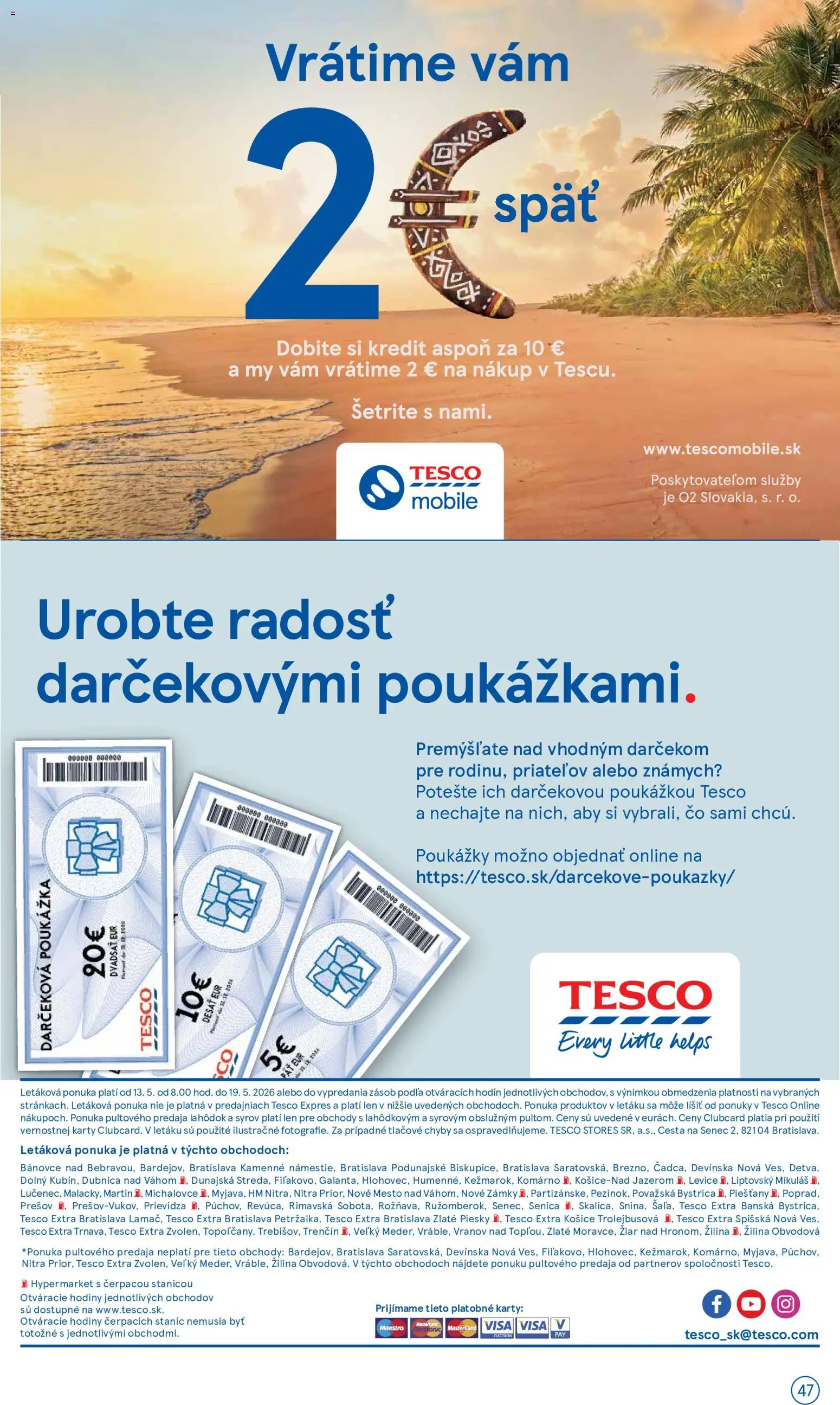 Nové Tesco akcie – leták je platný od 13.05.2026 | Strana: 47 | Produkty: Hodiny