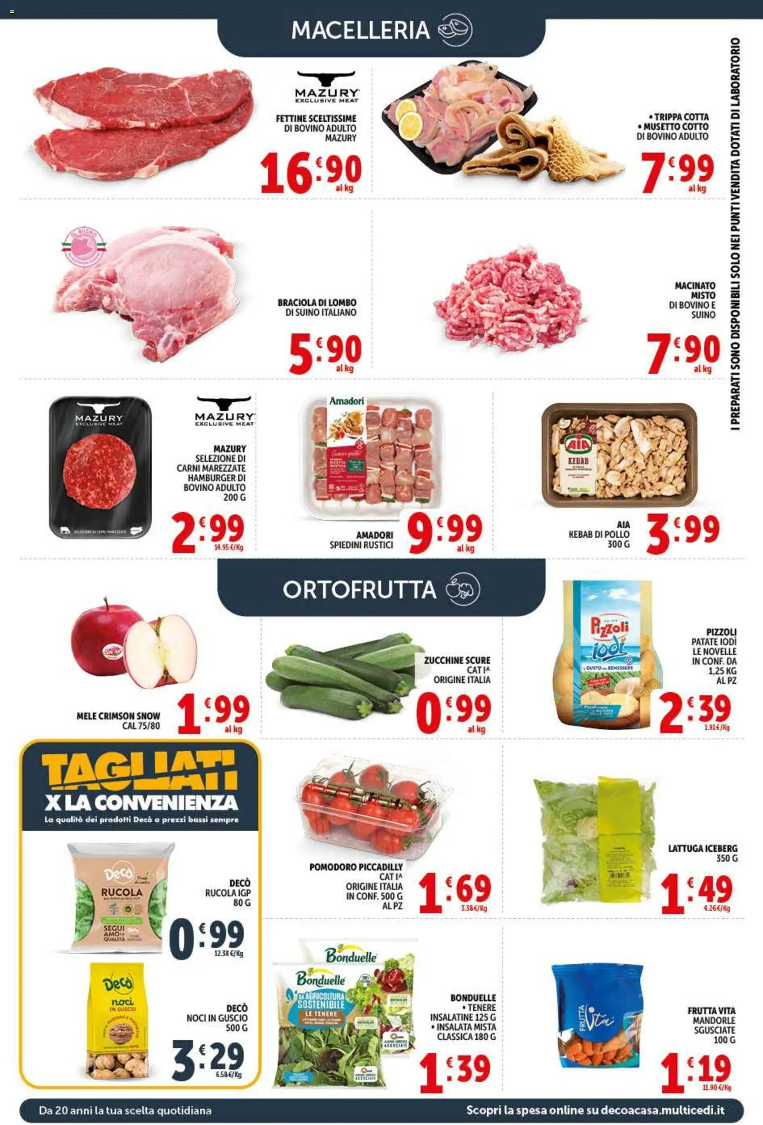 Volantino Decò del 20.05.2026 | Pagina: 4 | Prodotti: Rucola, Frutta, Zucchine, Macinato