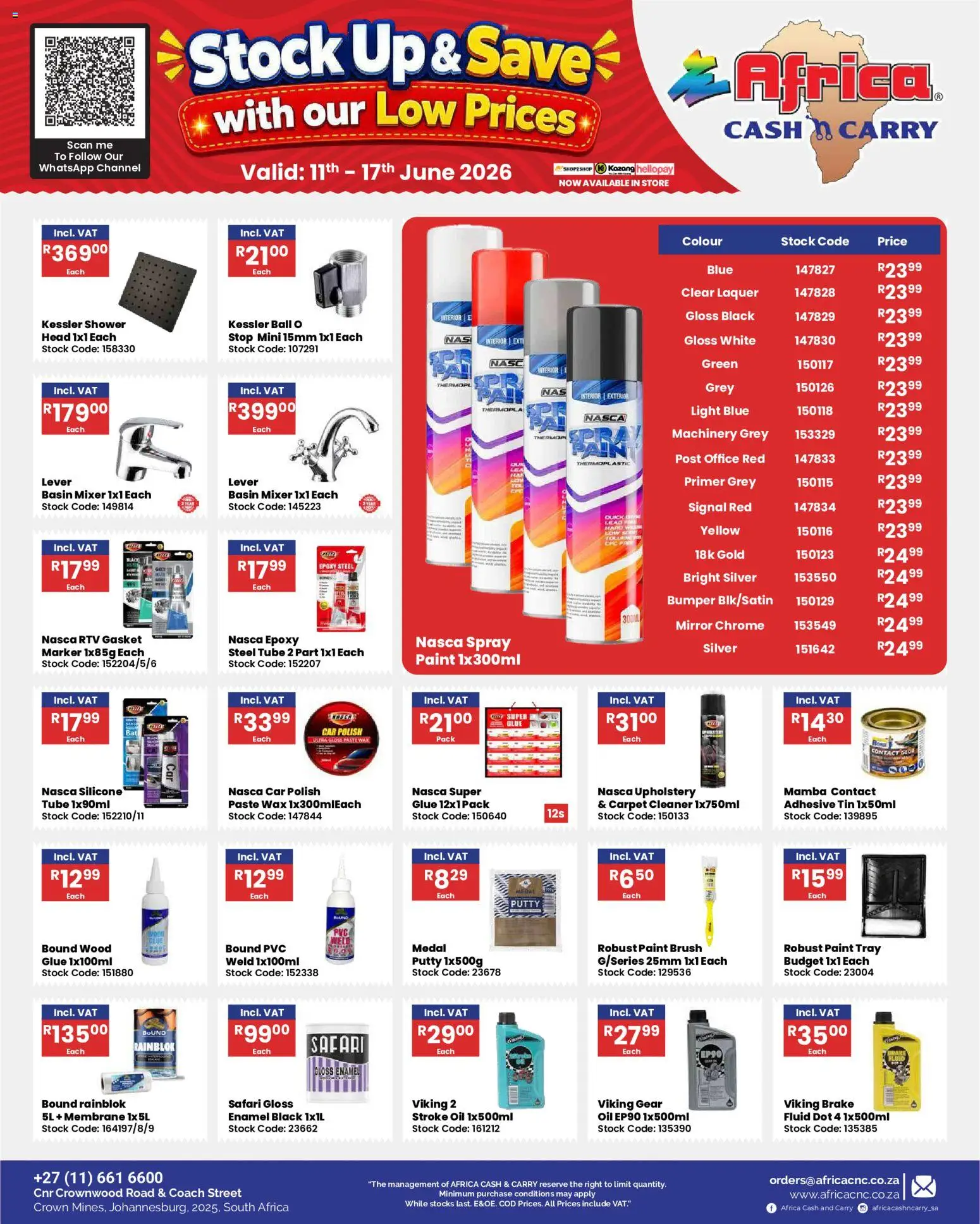 New Africa Cash & Carry catalogue – valid from 11.06.2026 | Page: 38 | Products: Tray, Paint, Shower, Brush