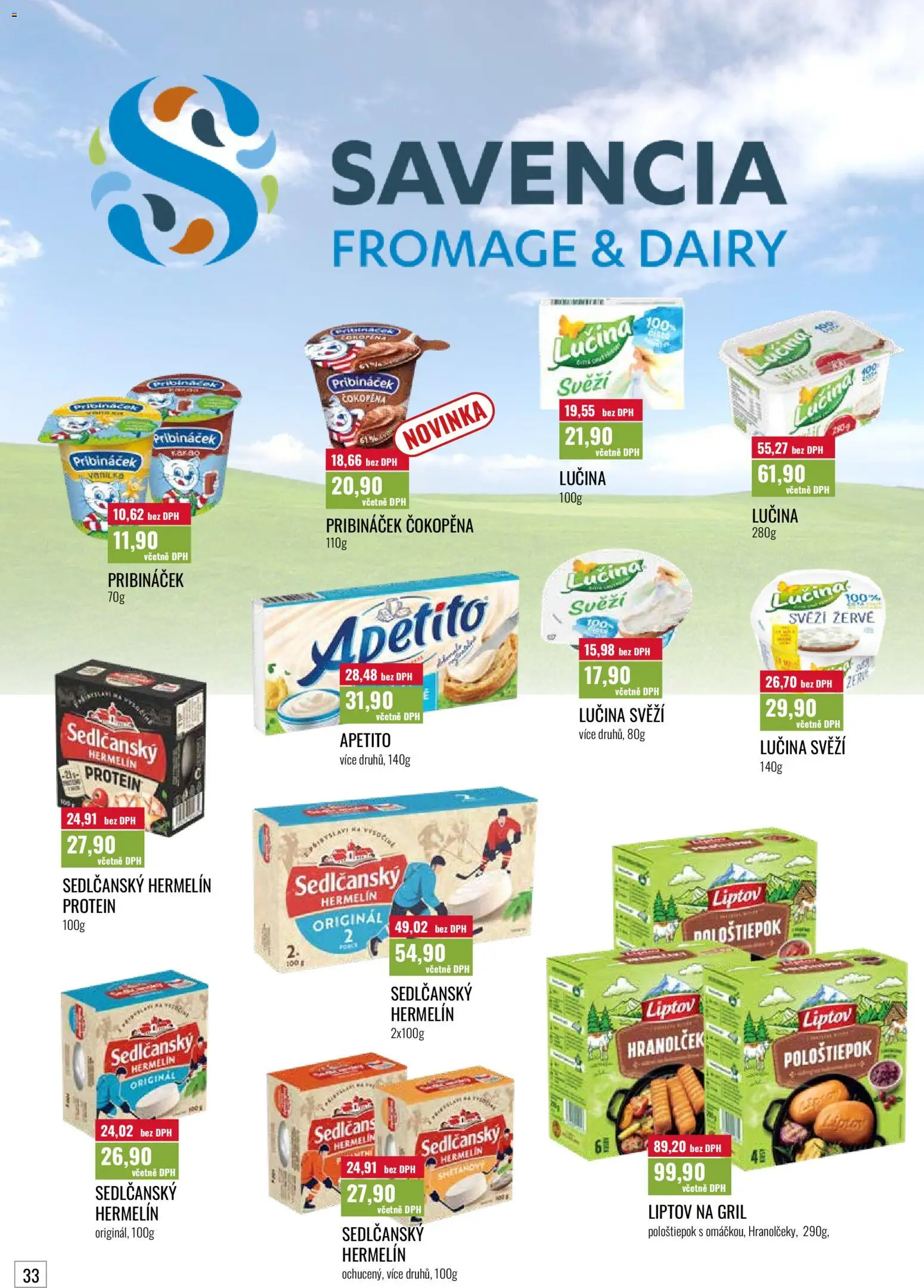 Ratio leták od 01.05.2026 | Strana: 34 | Produkty: Sedlčanský Hermelín, Hermelín, Žervé, Protein