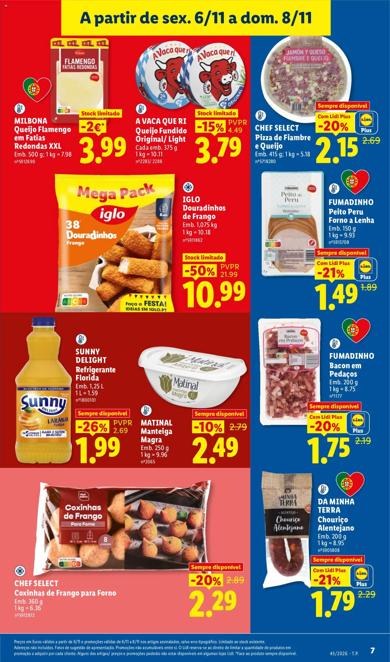 Lidl Promoções Fim de Semana │ válido de 06/11/2026 | Página: 7 | Produtos: Peito de peru, Manteiga, Queijo, Nuggets