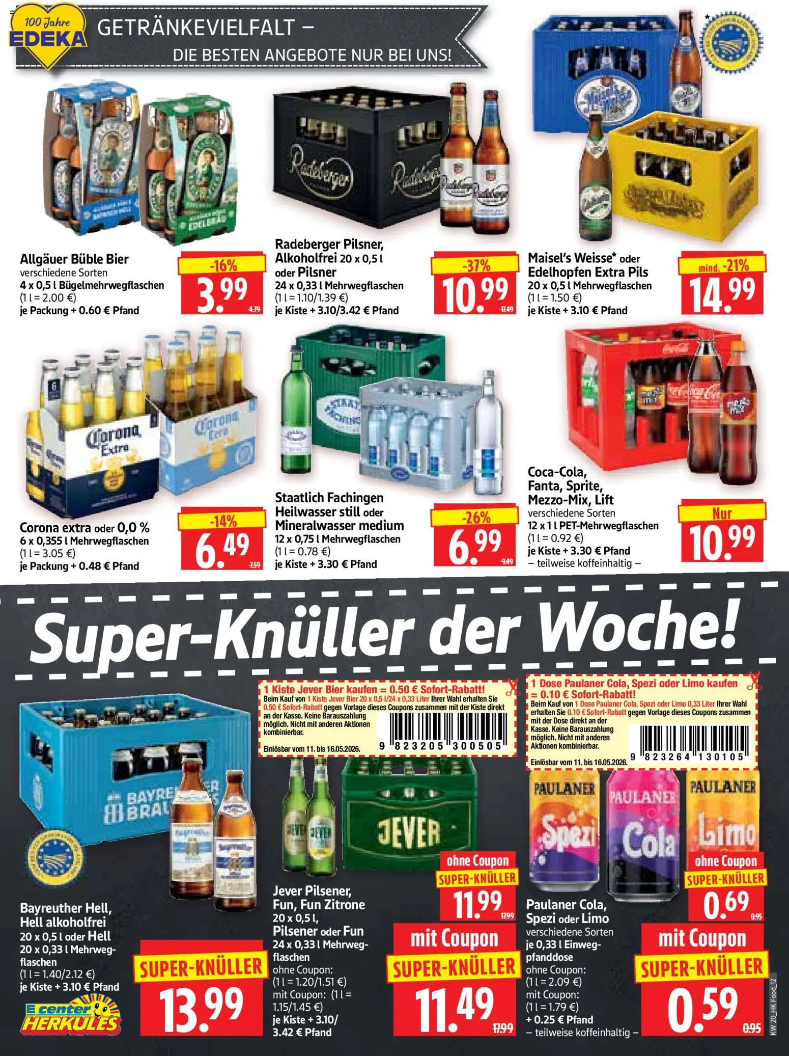 HERKULES Prospekt 	 – gültig ab 11.05.2026 | Seite: 12 | Produkte: Bier, Pils, Zitrone, Jever