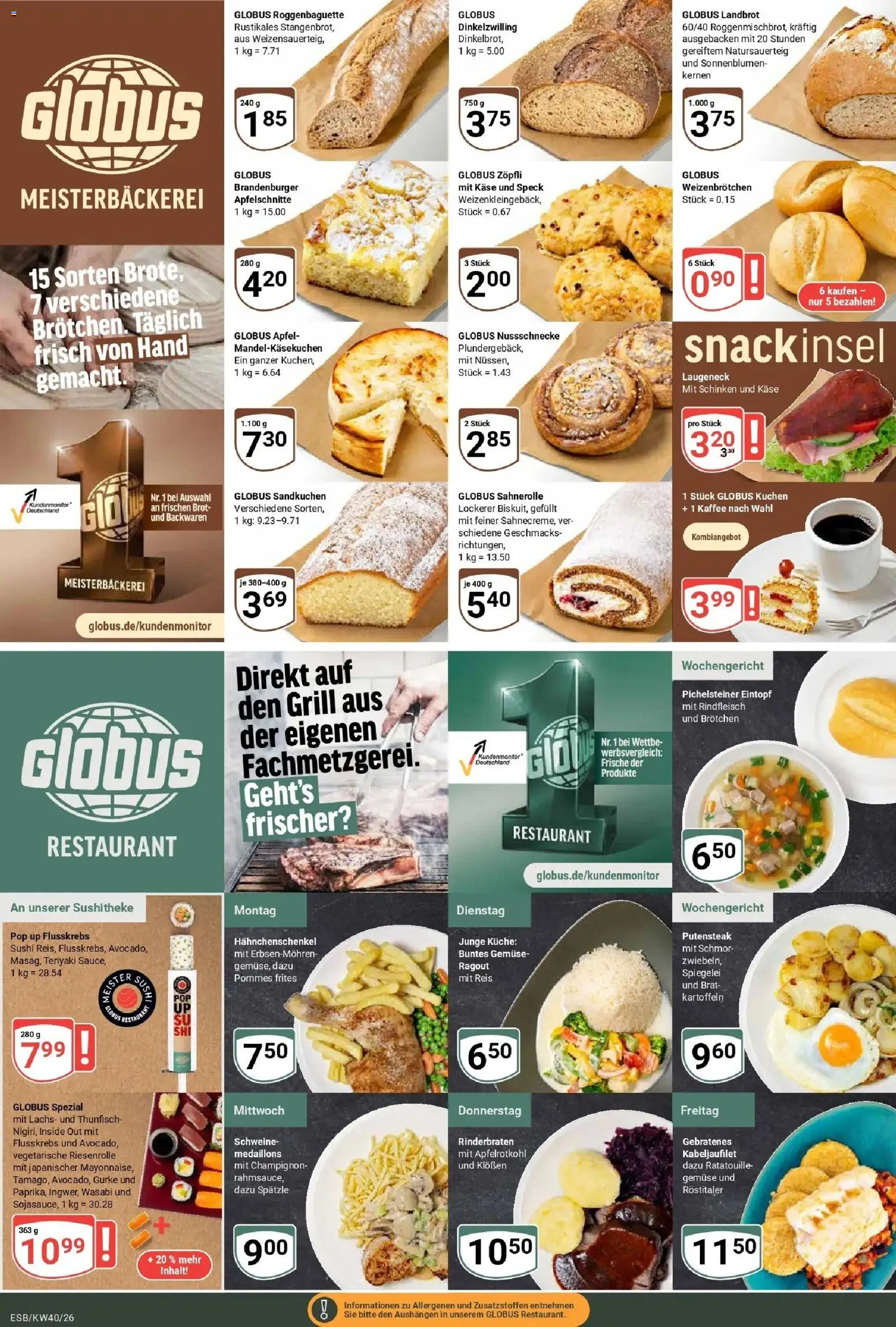 Globus Prospekt Eschborn (ab 28.09.2026) » Angebote online | Seite: 9 | Produkte: Rinderbraten, Pommes, Pommes frites, Gemüse