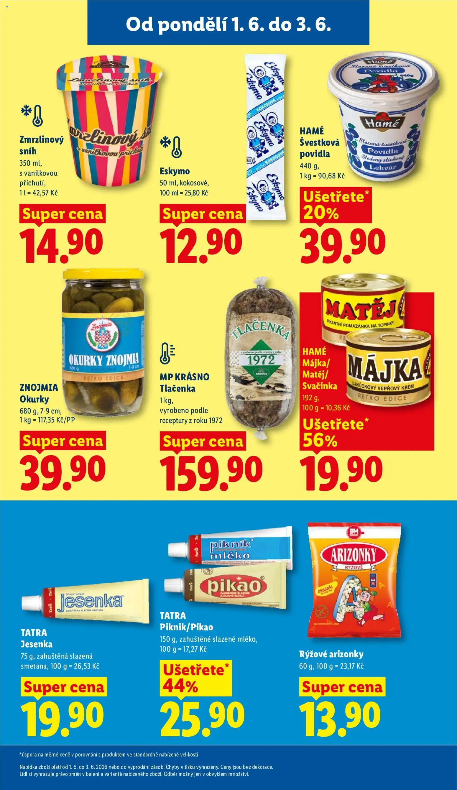 Lidl leták od 01.06.2026 | Strana: 15 | Produkty: Krém, Okurky, Pomazánka, Okurky Znojmia