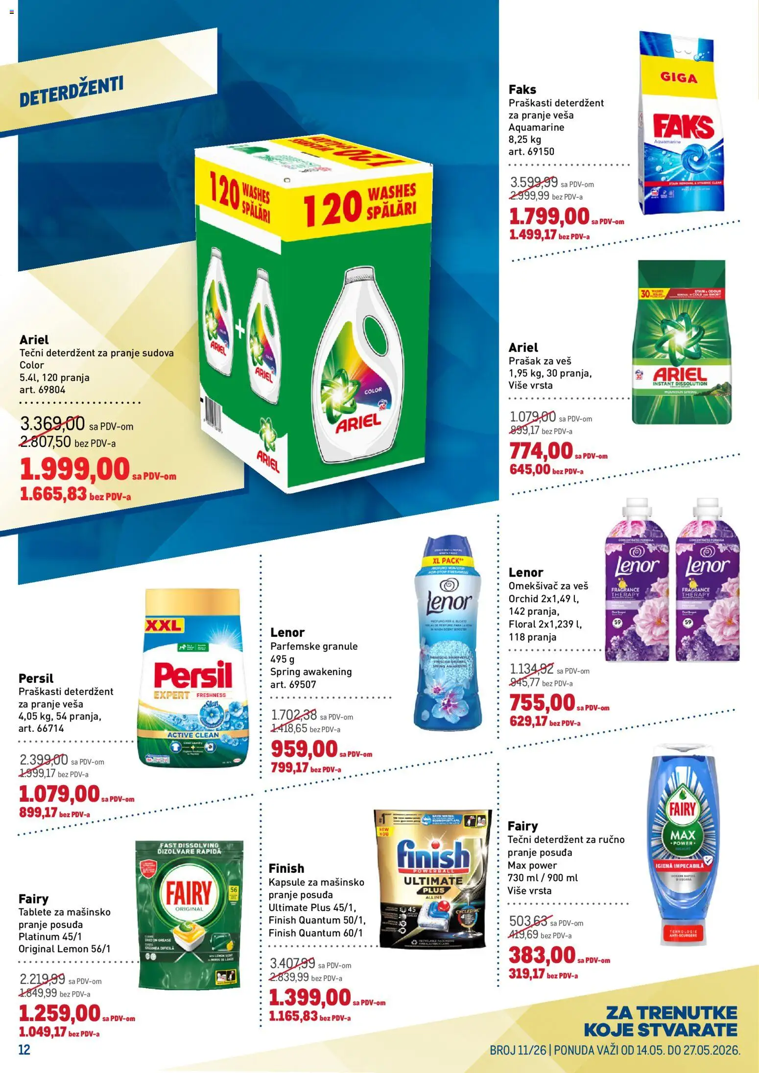 Metro katalog - važi od 14.05.2026 | Strana: 12 | Proizvode: Deterdžent, Tečni deterdžent, Ariel, Omekšivač za veš